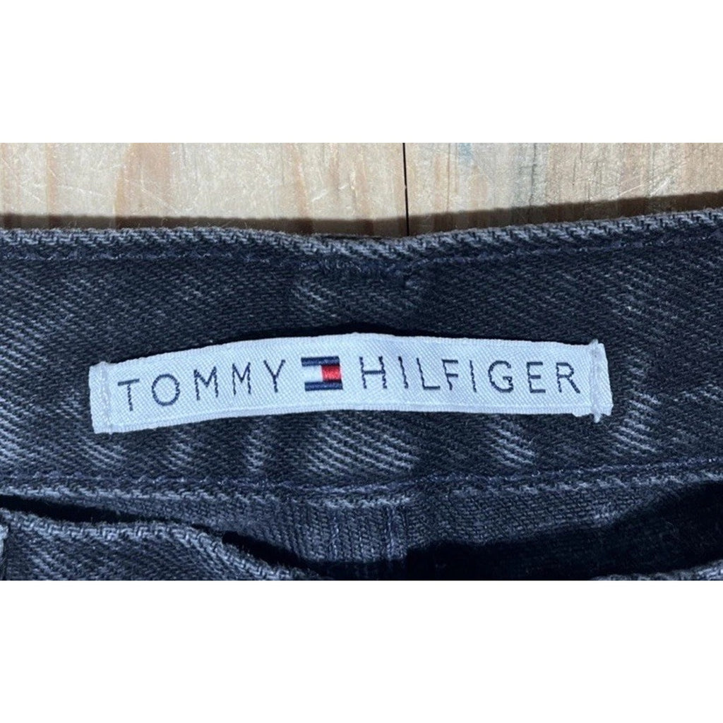 Tommy Hilfiger Women's Sz 10 Black Relaxed Tapered Denim High Waist Jeans 28x32
