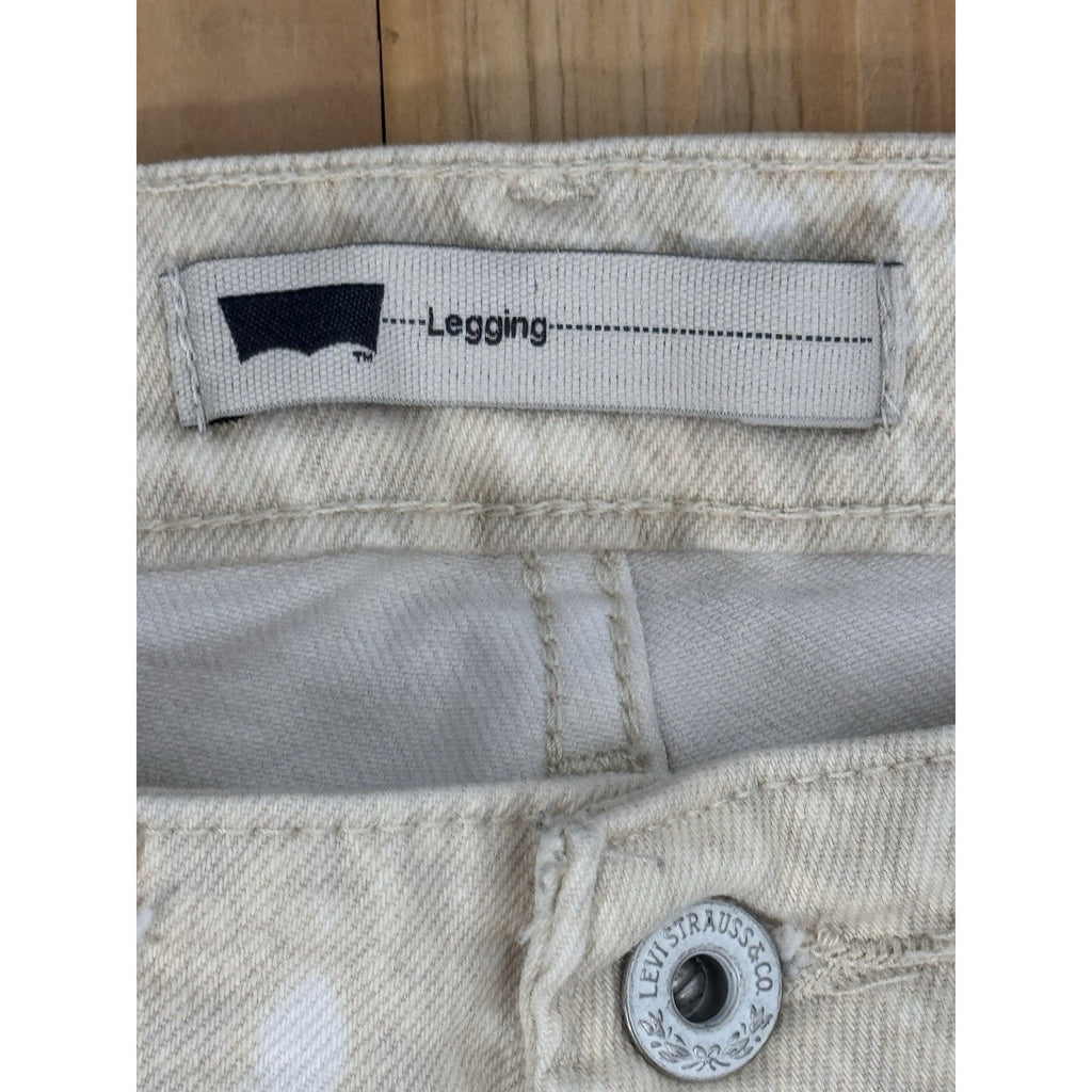 Levi's Size 6M Women’s Legging Jeans Inseam 28” Printed Cream and White