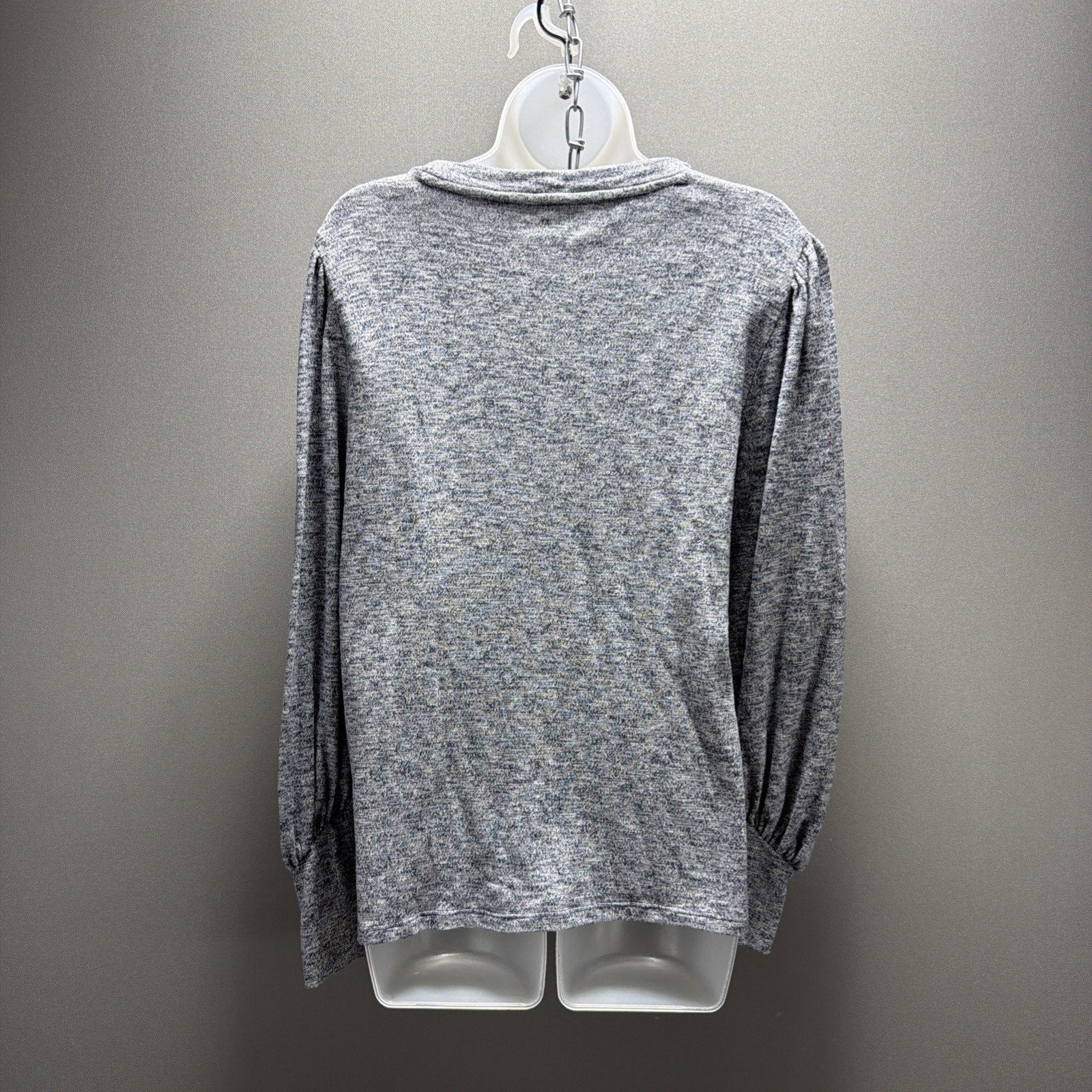 ANN TAYLOR LOFT Medium Long Puffy Sleeve Shirt Navy Heather