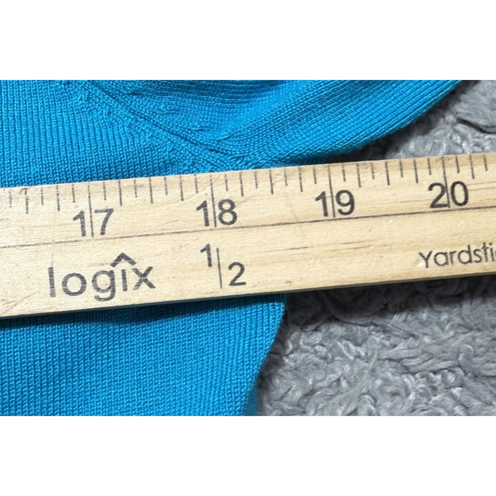 Cable & Gauge Women's Blue Cardigan Knit Sweater Size L Long Sleeve Button-Up