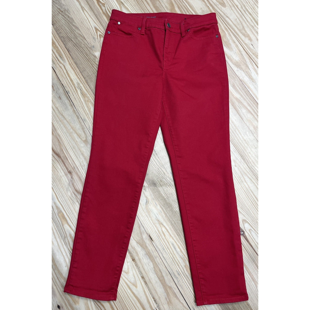 Talbots Women’s 8 Flawless Five Pockets Watermelon Red Slim Ankle Pants Jeans