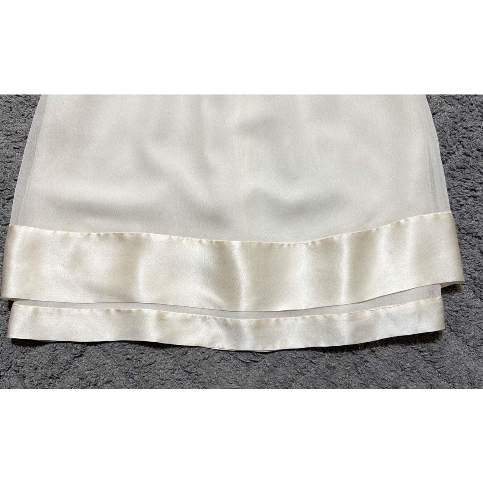 Banana Republic 100% Silk Ivory Shift Dress Womens 6 Satin Hem Sleeveless
