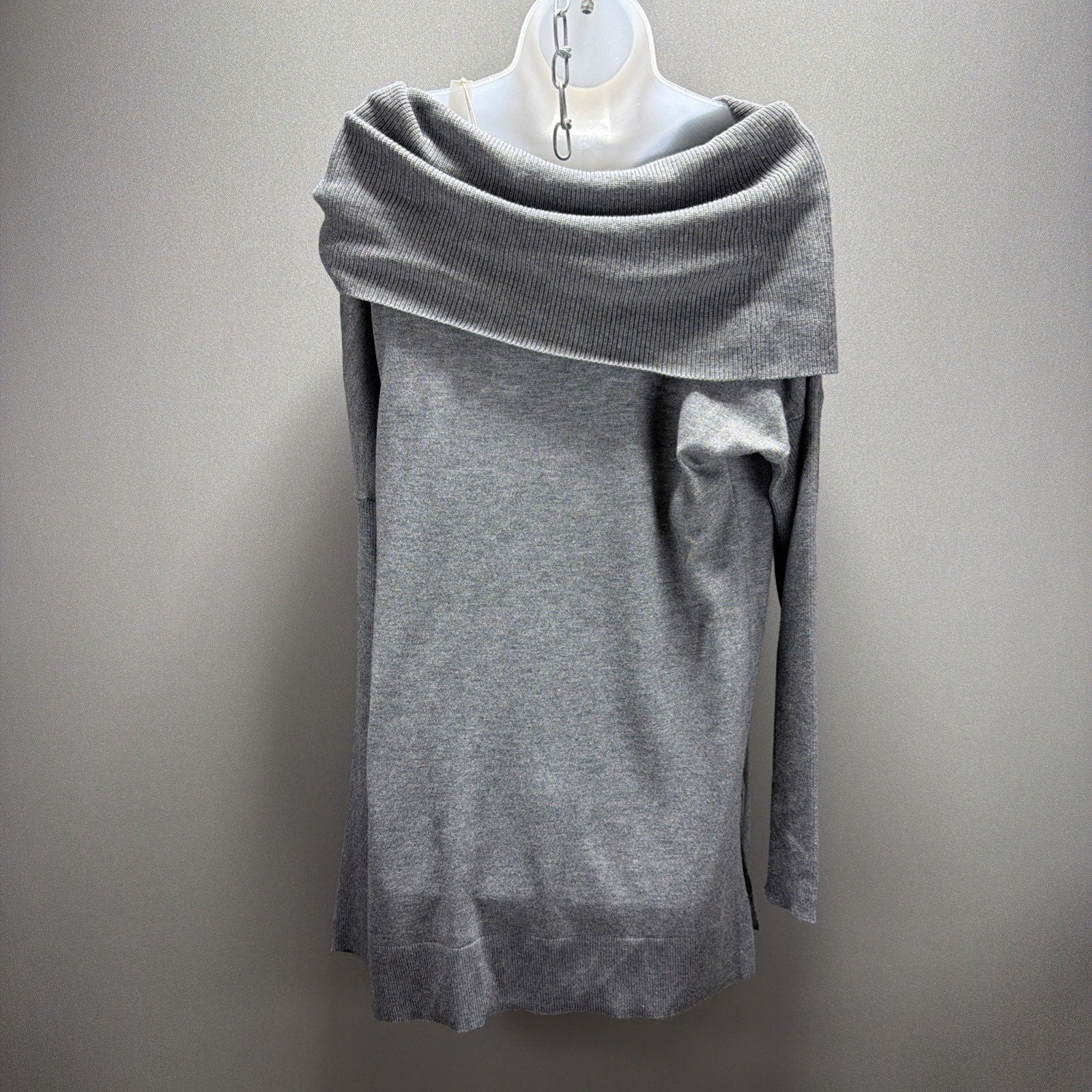 Caslon 3-in-1 Side Slit Convertible Cowl Neck Tunic Size M Dark Heather Grey NEW