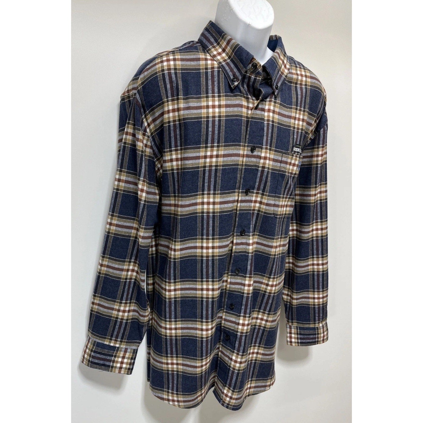 U.S. Polo Assn. Men's Shirt Flannel stretch plaid button collared NWT 2XLB