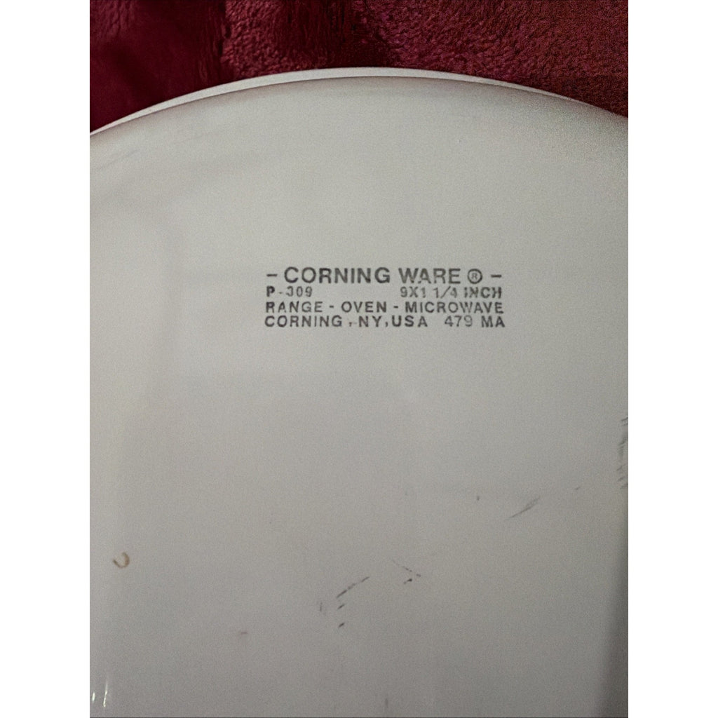 Vtg Corning Ware Blue Cornflower P-309 Pie Plate Baking Serve Dish 9x1 1/4