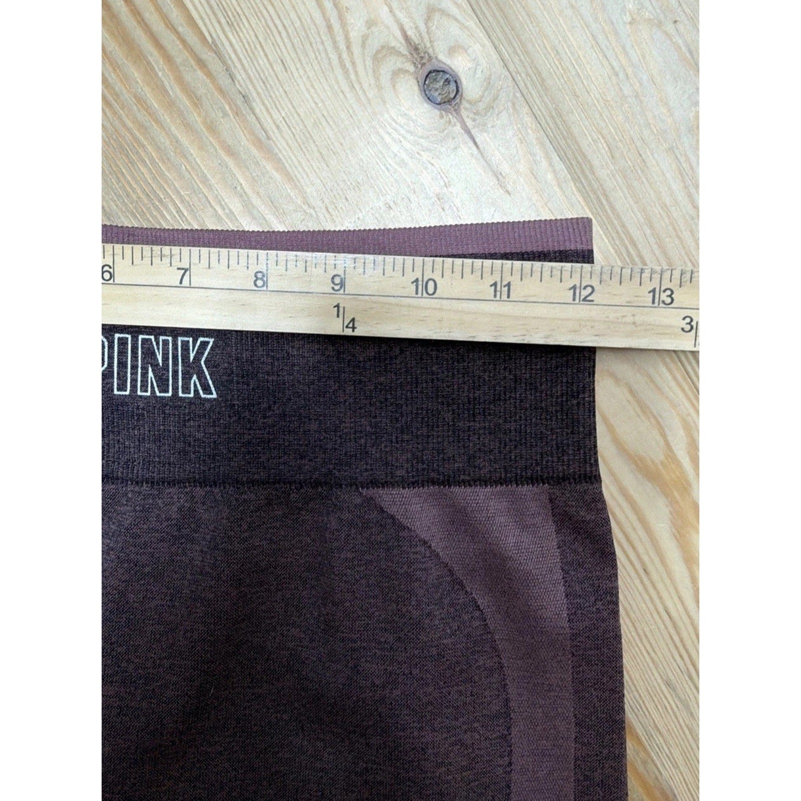 Victorias Secret M PINK Seamless Leggings Burgundy Athletic Workout Pants Flaw