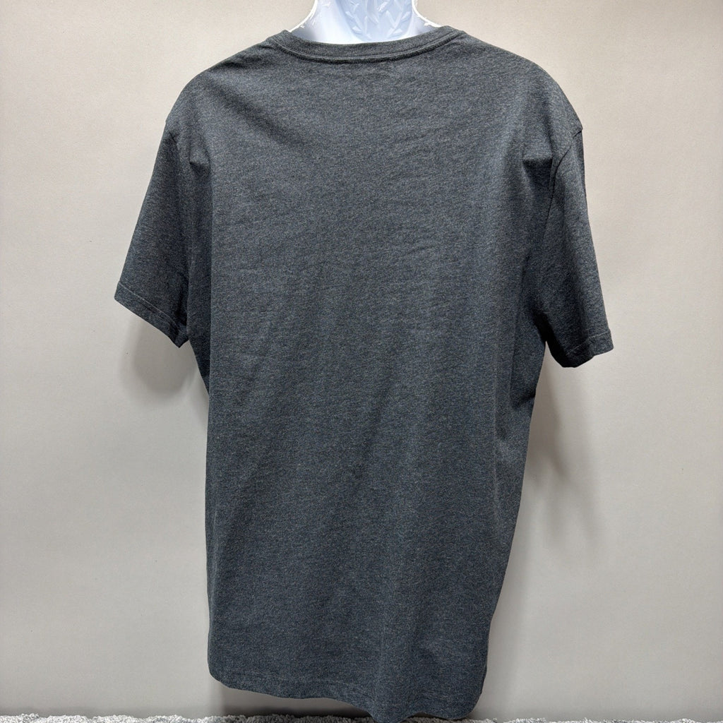 Express Mens T Shirt V Neck Short Sleeve Lightweight Logo Dark Grey XXL