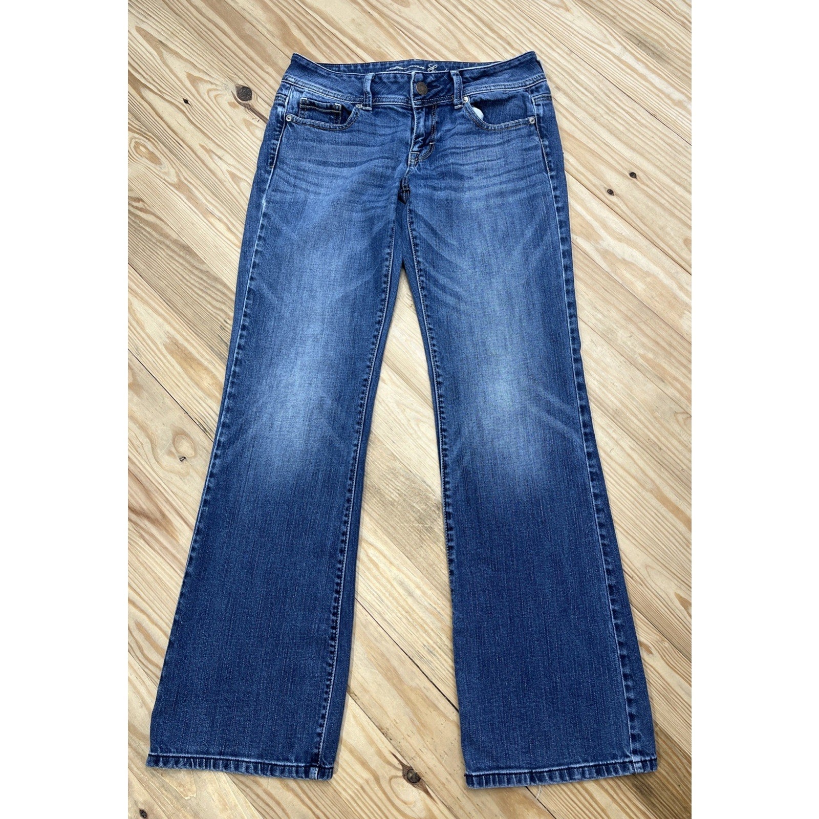American Eagle Original Boot Jeans Womens Sz 4 Blue Denim Stretch