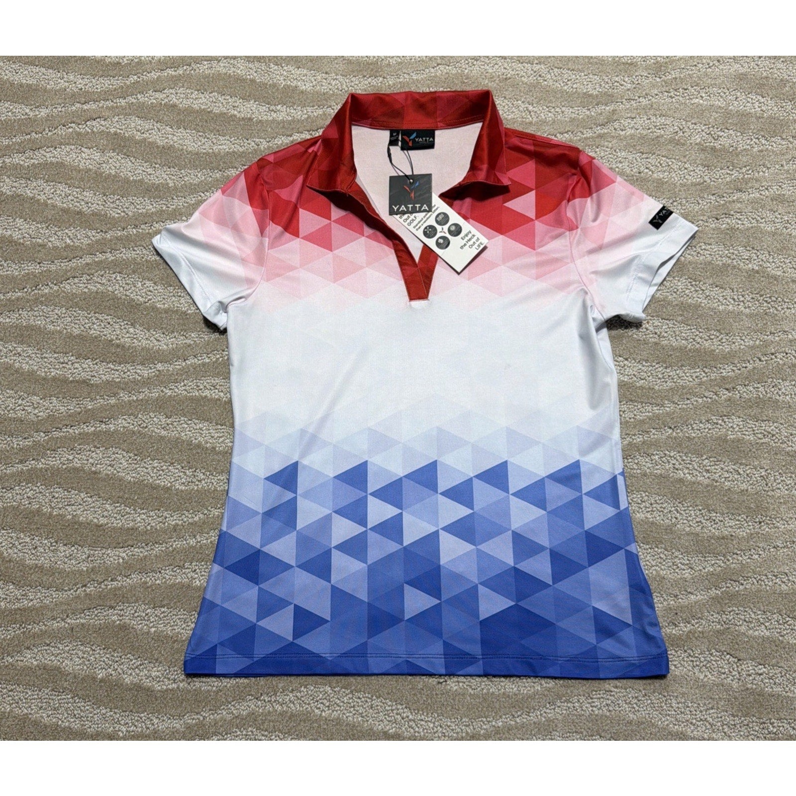 Yatta Golf Womens M US Open Golf Polo Shirt Performance Moisture Wicking Top NWT