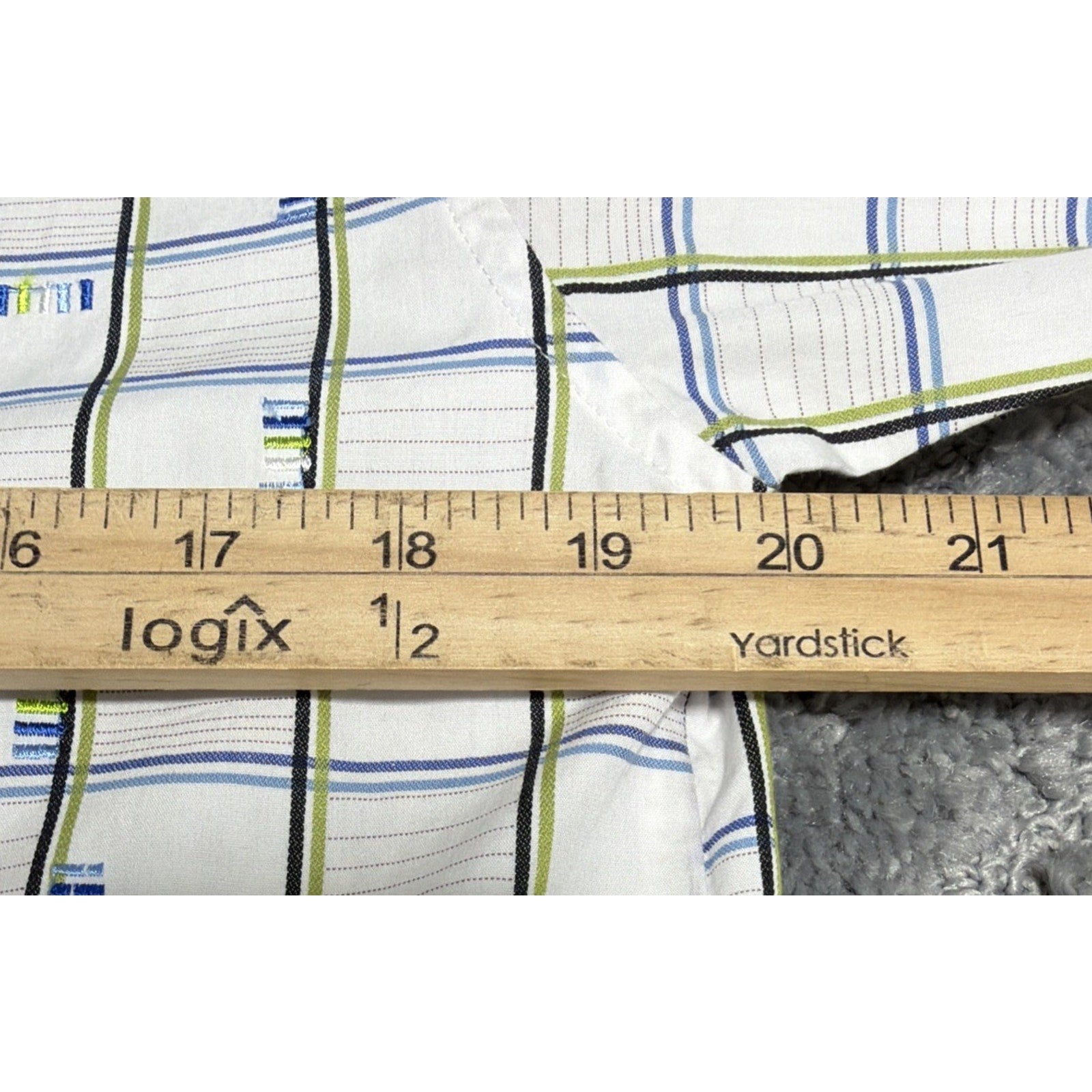 Robert Graham Shirt M White Windowpane Flip Cuff Embroidered Button Up Mens