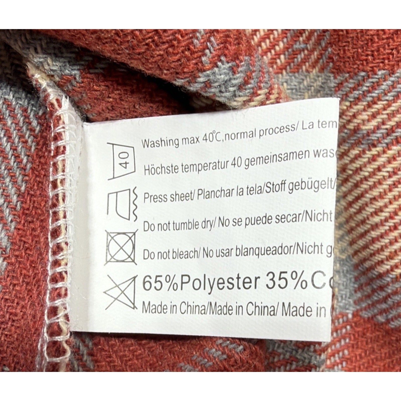 Zeagoo Oversized Plaid Flannel Shacket Button Down Long Sleeve Coat Small NWT