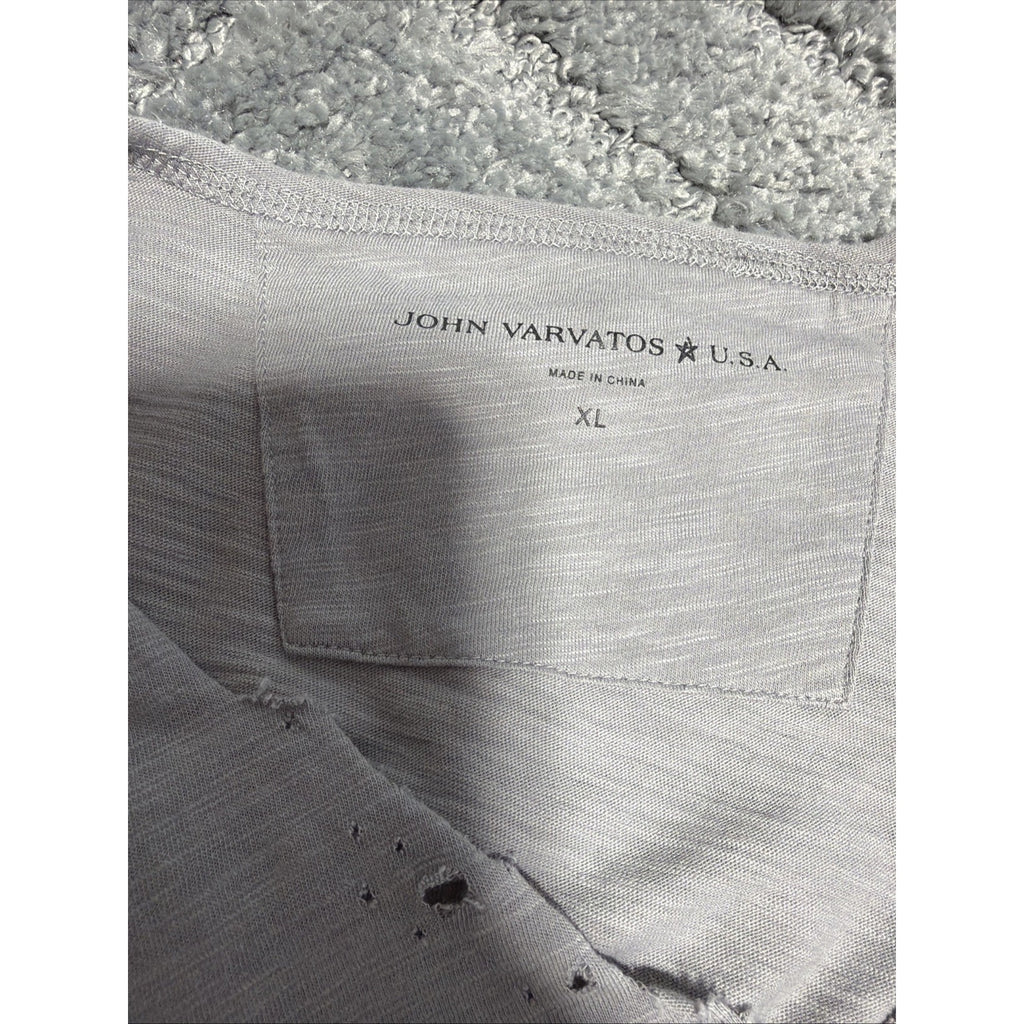 EUC XL Men's john Varvatos Miles Light Gray V Neck T-Shirt