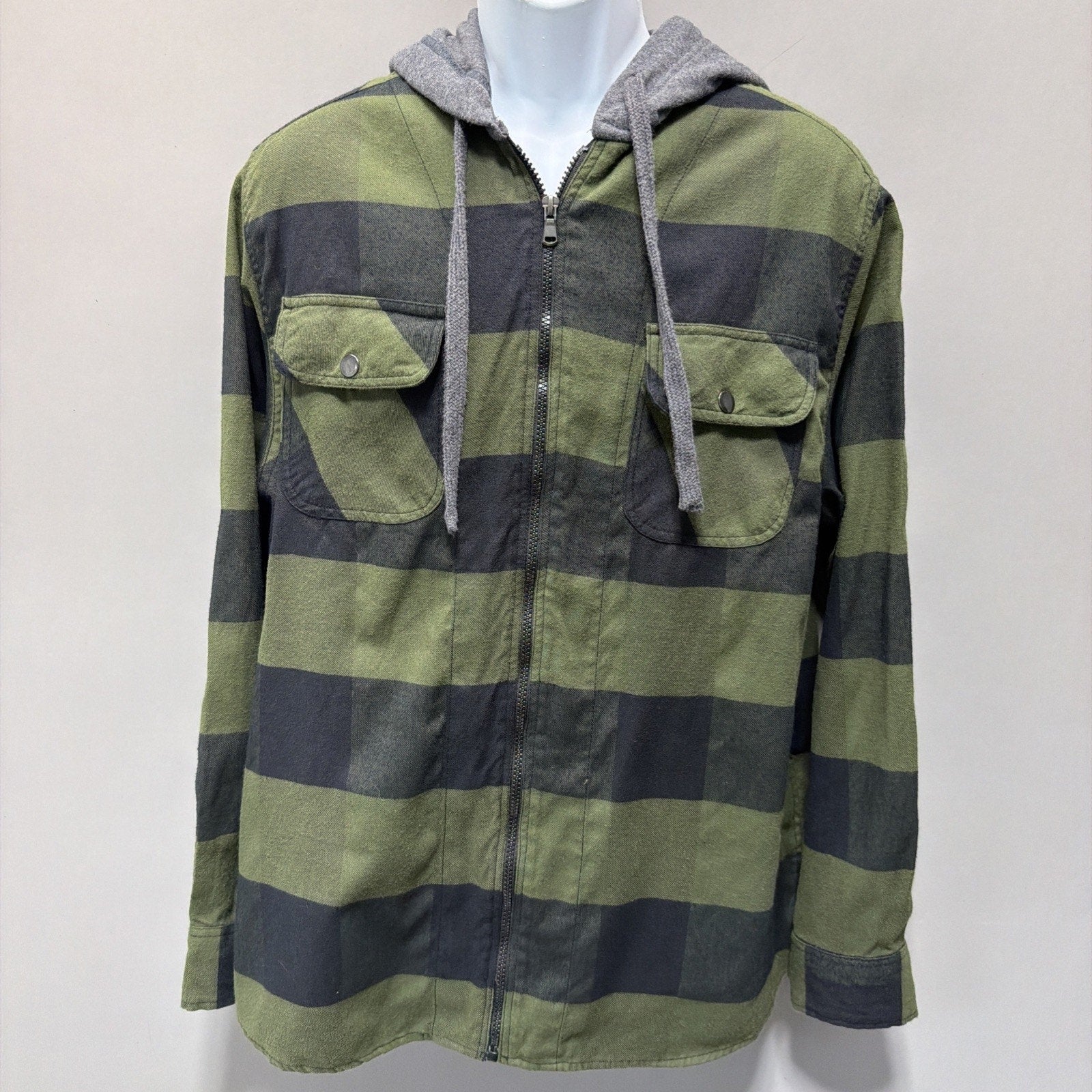 Union Made Jared Flannel Hooded Shacket Jacket Men's Large Plaid Outdoors