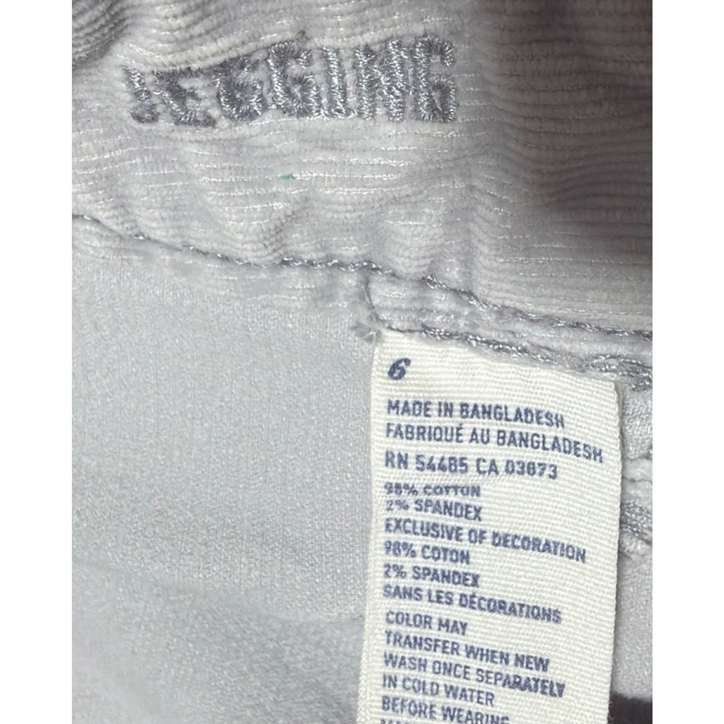 AE AMERICAN EAGLE Gray Corduroy STRETCH JEGGINGS WOMEN JEANS SIZE 6 Boho Chic
