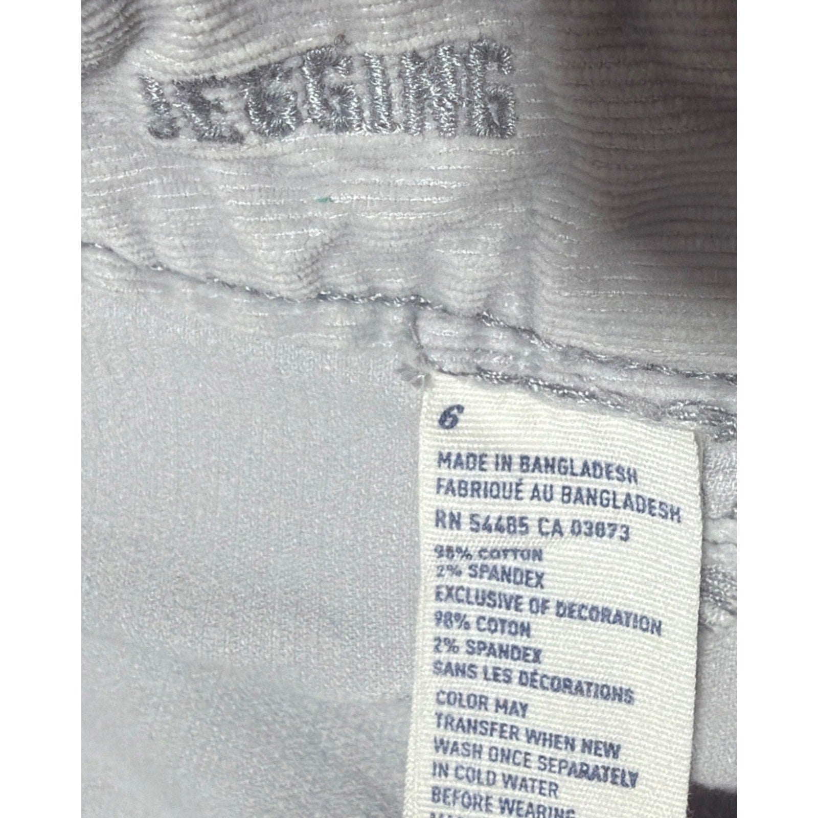 AE AMERICAN EAGLE Gray Corduroy STRETCH JEGGINGS WOMEN JEANS SIZE 6 Boho Chic