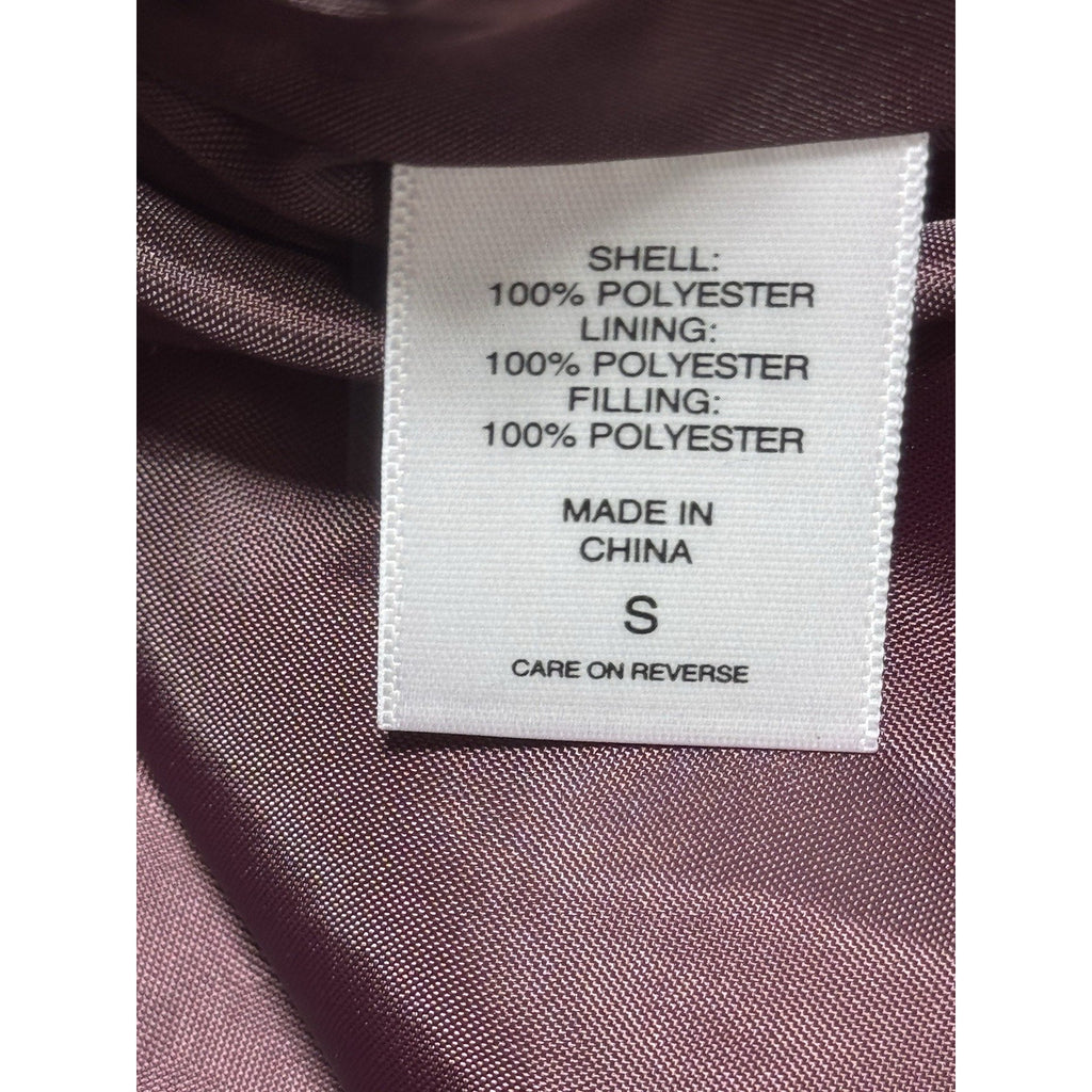 NY & Co New York & Company Quilted Puffer Vest Womens Small Burgundy Zip Pockets