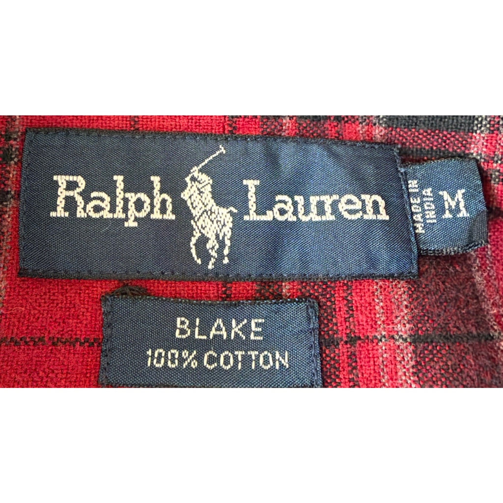 Vtg Ralph Lauren Shirt Mens Sz M Blake Plaid Long Sleeve Flannel Button Down