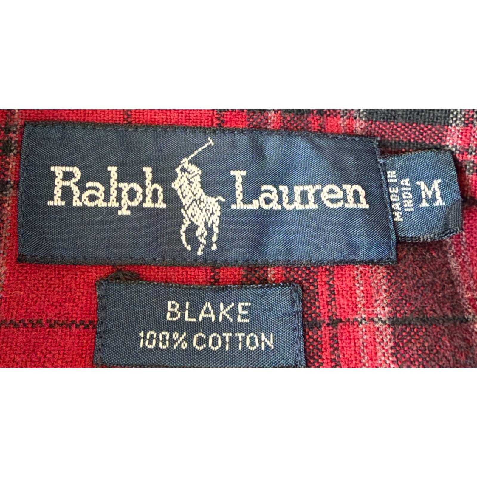 Vtg Ralph Lauren Shirt Mens Sz M Blake Plaid Long Sleeve Flannel Button Down