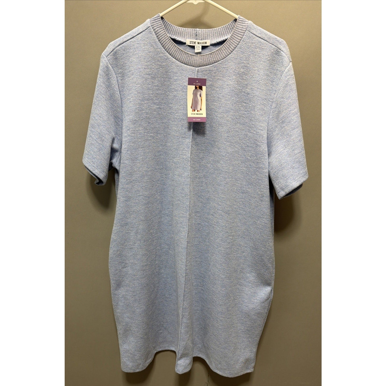 Steve Madden Women's Blue Short Sleeve Sweater Dress Size XXL New MSRP 79.00