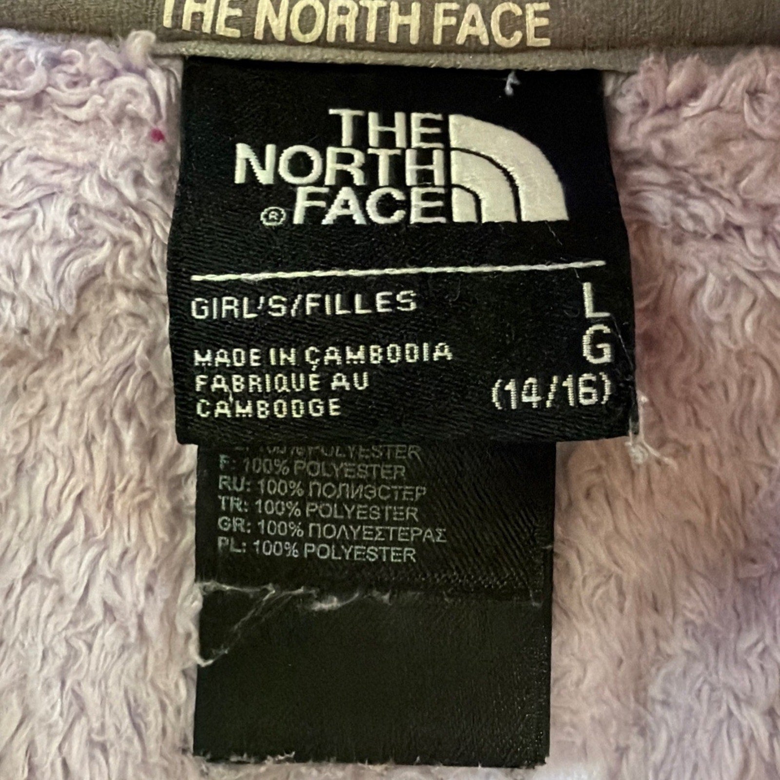 The North Face Girls Fleece Jacket Oso Hoodie Size Large 14/16 Lavender