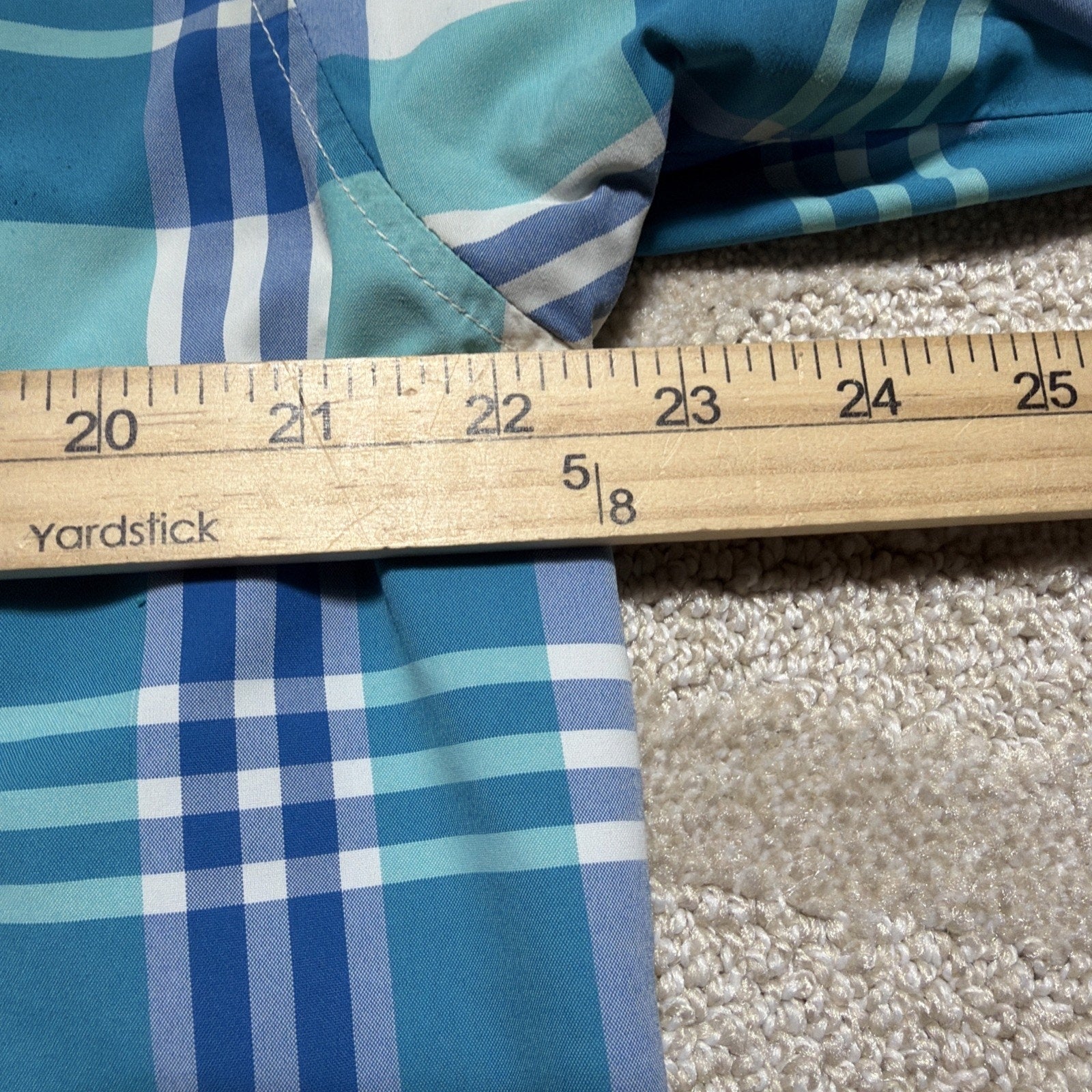 Columbia PFG Super Bahama Shirt Mens S Short Sleeve Fishing Plaid Blue