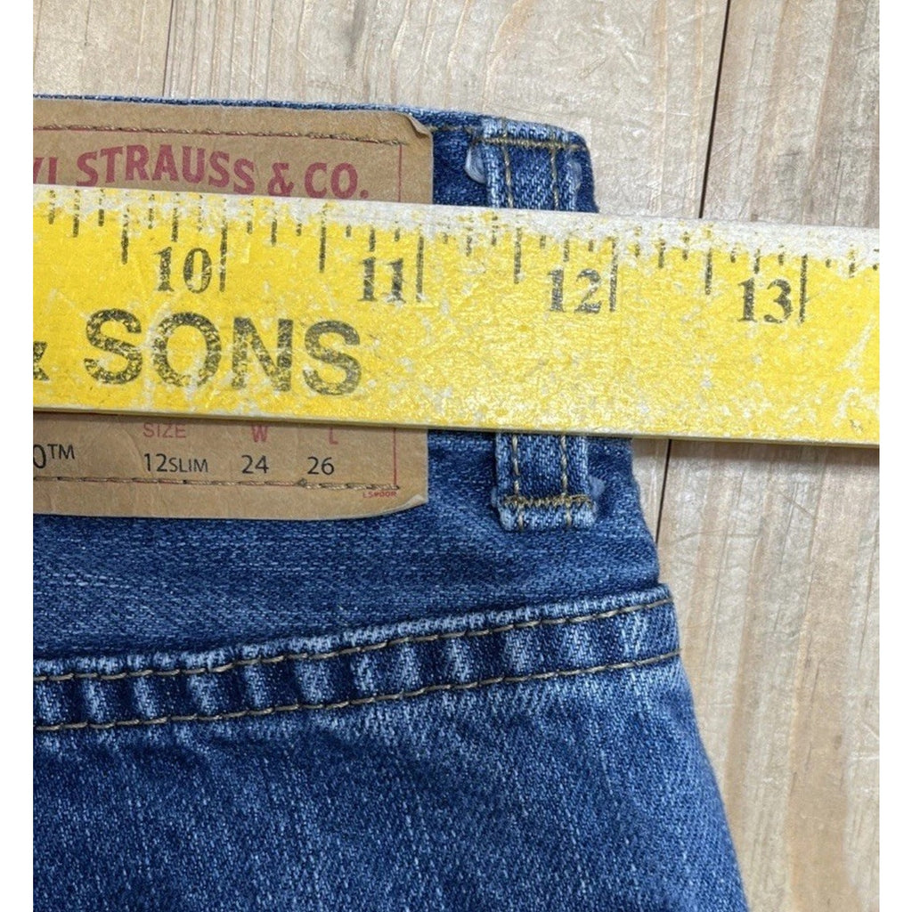 Levi’s 550 Boys Relaxed Fit Blue Jeans Size 12 Slim 24x26 Medium Wash Denim