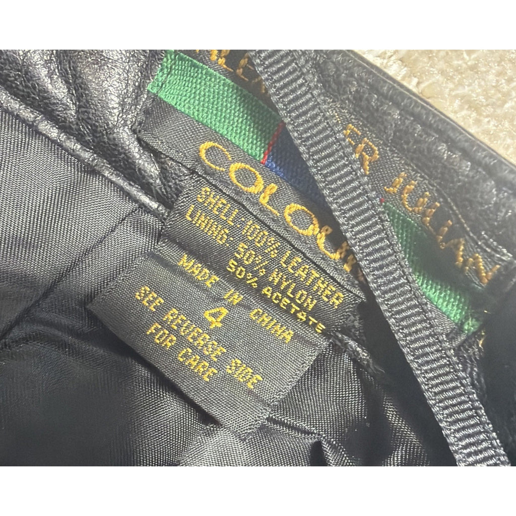 Vintage 90s Colours by Alexander Julian Womens Lined Leather Pants Sz 4 Riding