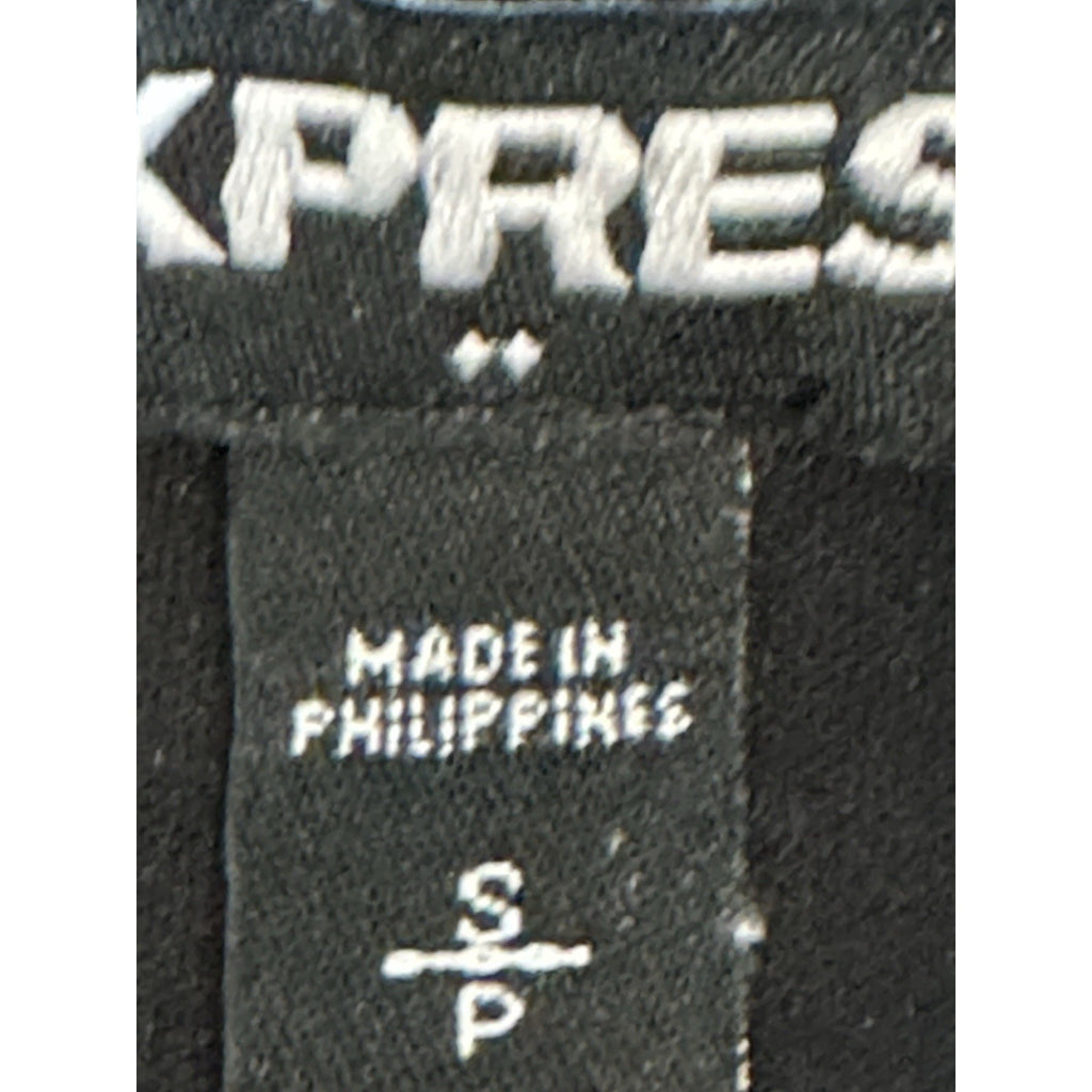 Express Black Sleeveless Sheath Dress Faux Leather Trim Zip Back Womens S
