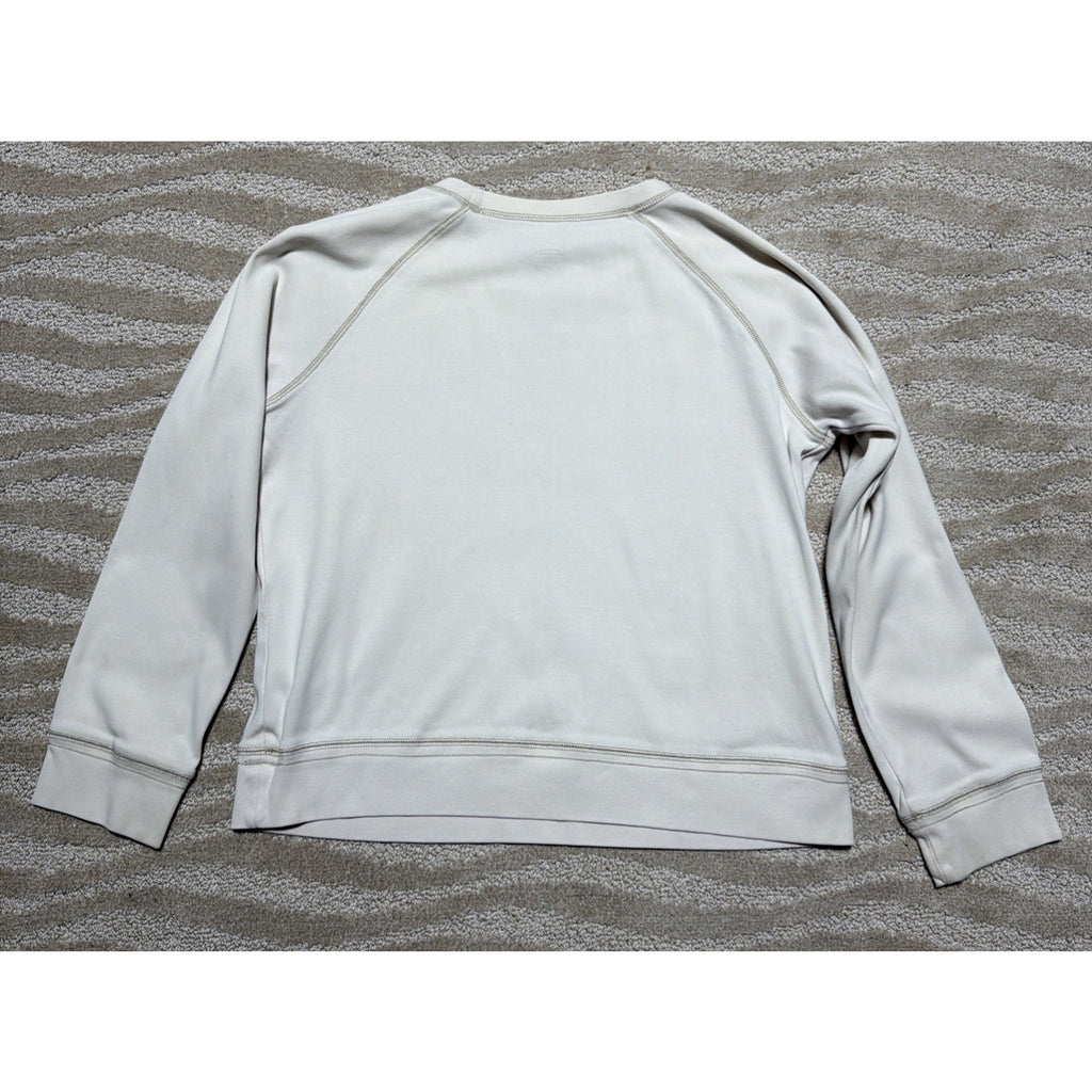 Eddie Bauer Womens Beige Crewneck Oversized Sweatshirt - Medium