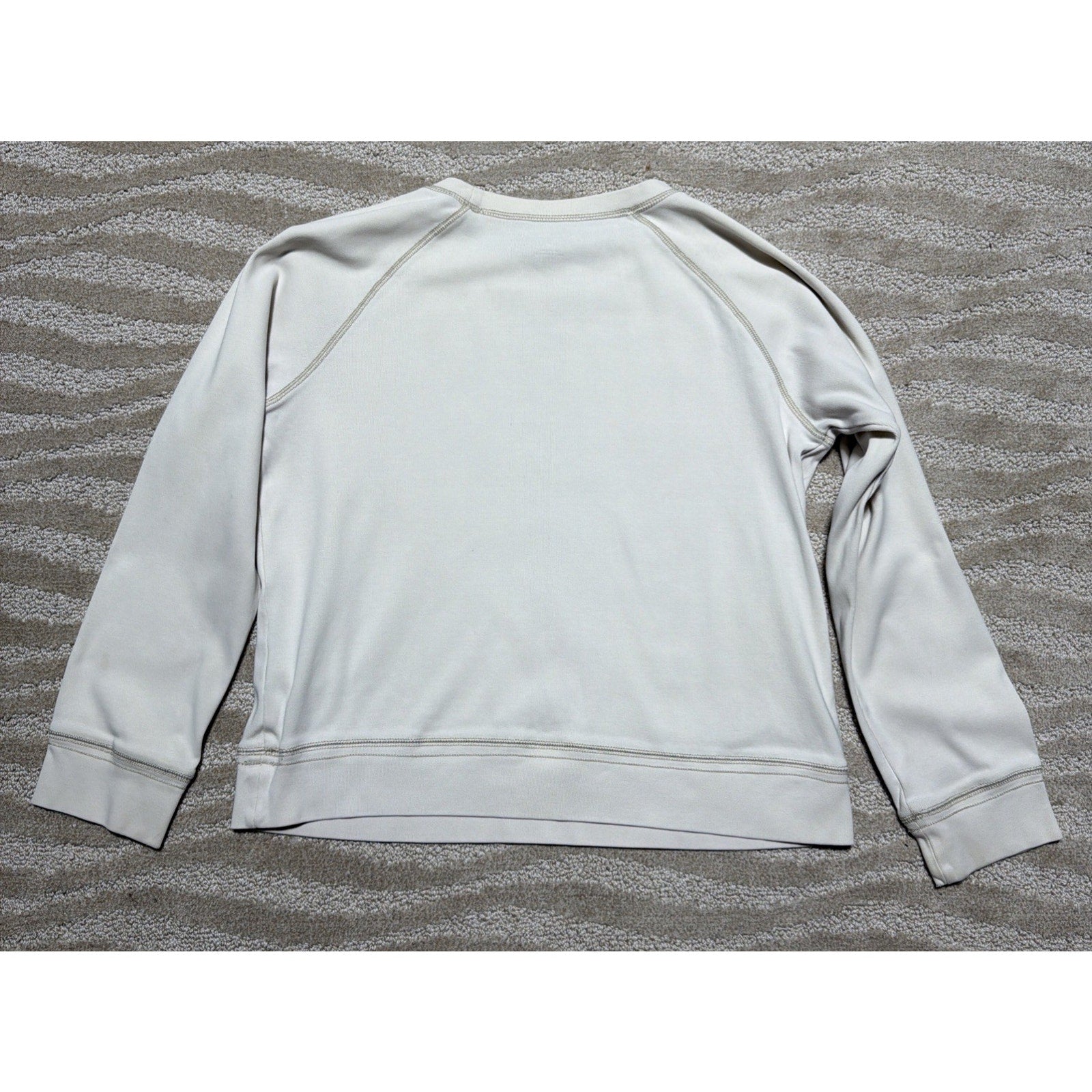 Eddie Bauer Womens Beige Crewneck Oversized Sweatshirt - Medium
