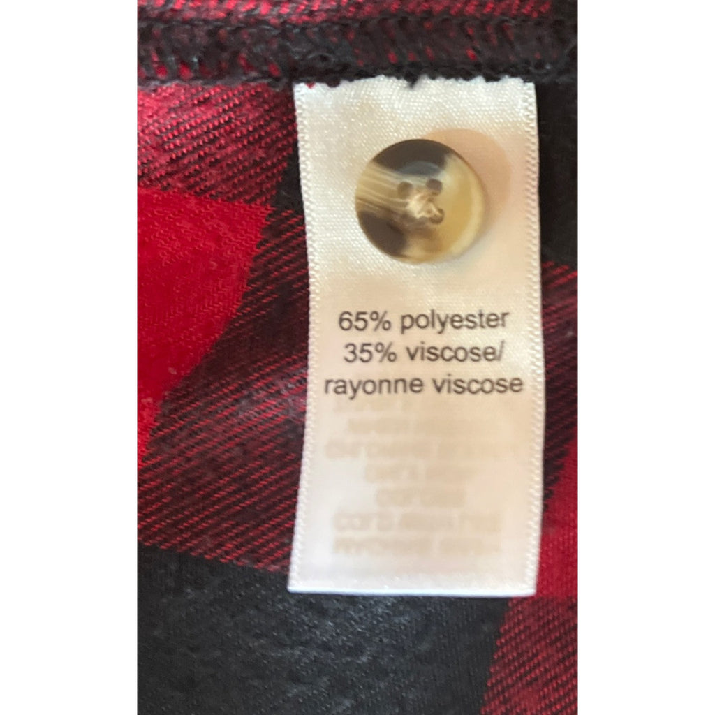 Maurices Black & Red Cabin Plaid Boyfriend Tunic Shirt~Size X-Small