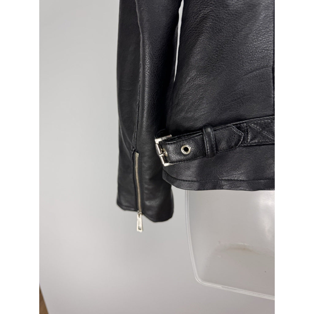 Women's a.n.a Faux Leather Midweight Motorcycle Jacket Black Size Large NWT