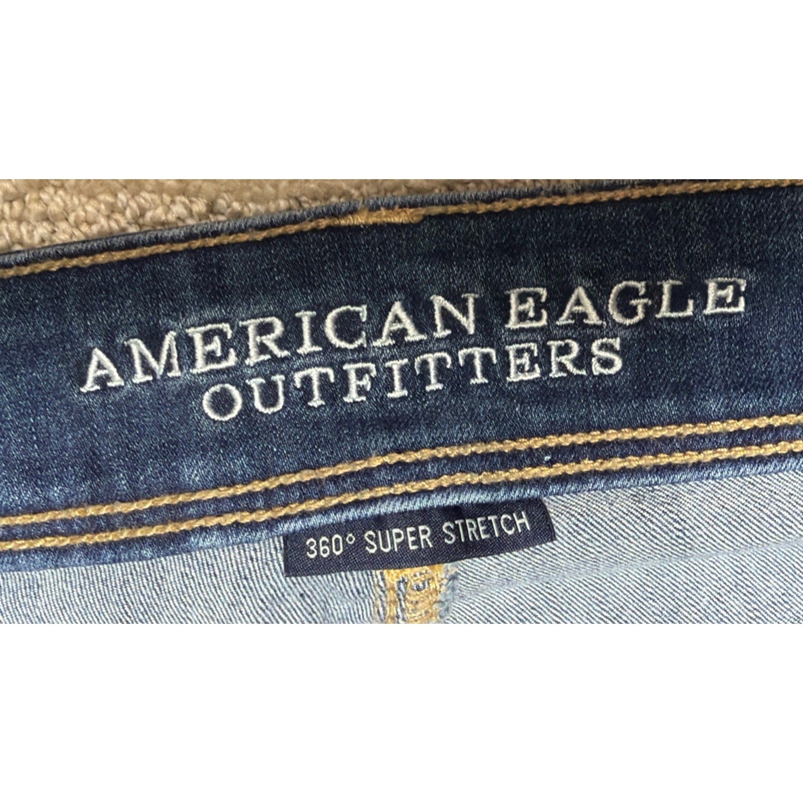 American Eagle Women's Kick Boot Super Stretch Jeans Dark Wash Size 12 S Flare