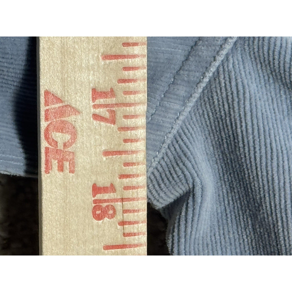 Womens Small Light Blue Stretch Corduroy Snap Front Shirt Jacket Fitted Western