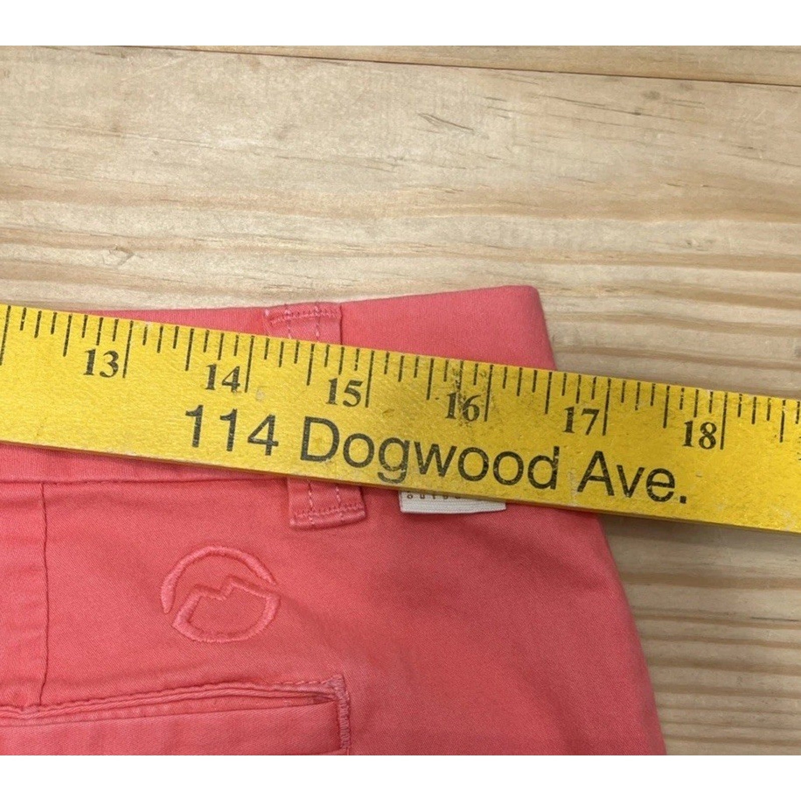 Magellan Outdoors Shorty Shorts Womens 12 Pink Happy Camper Chino