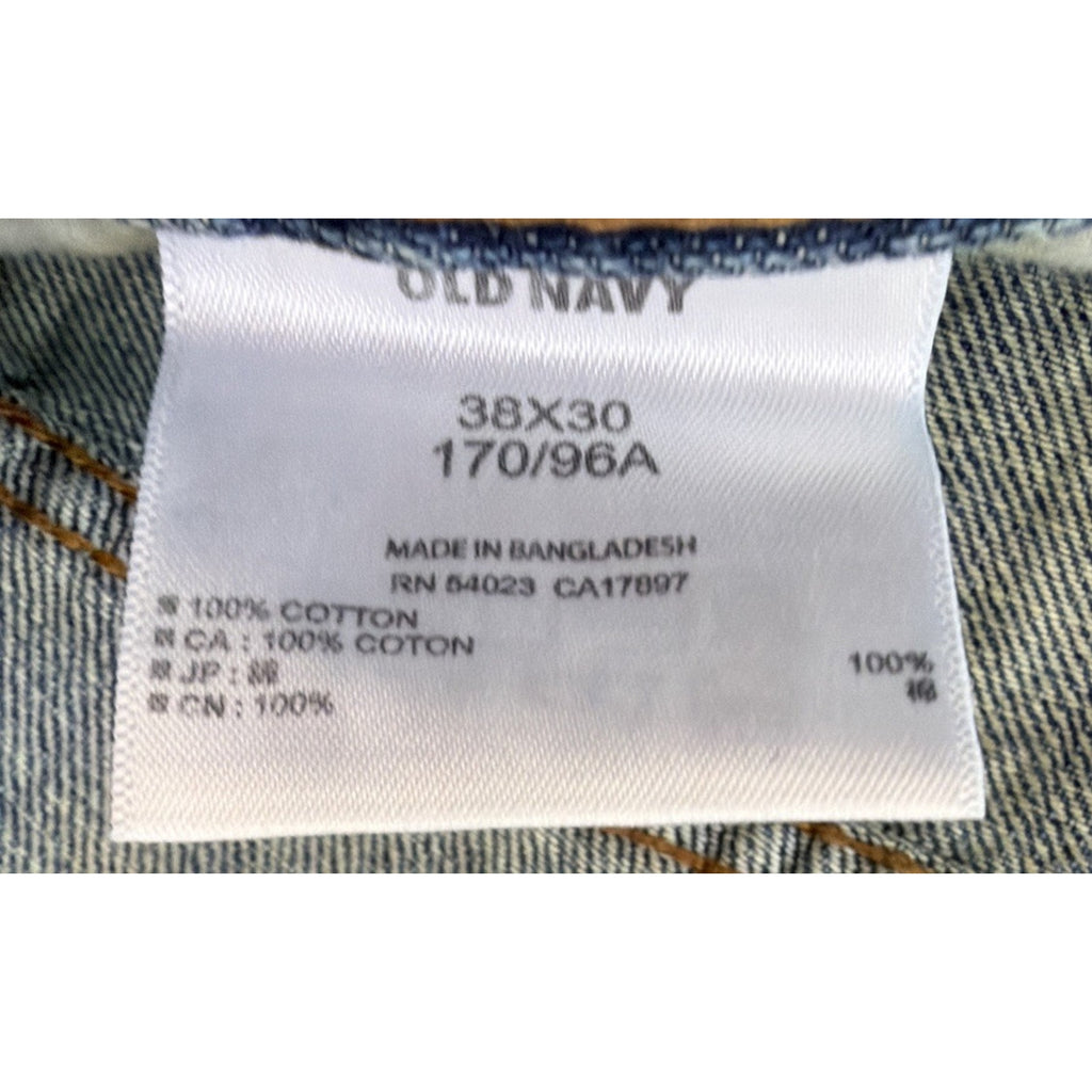 Mens Old Navy Famous Straight Droit Recto Blue Denim Jeans Size 38x30