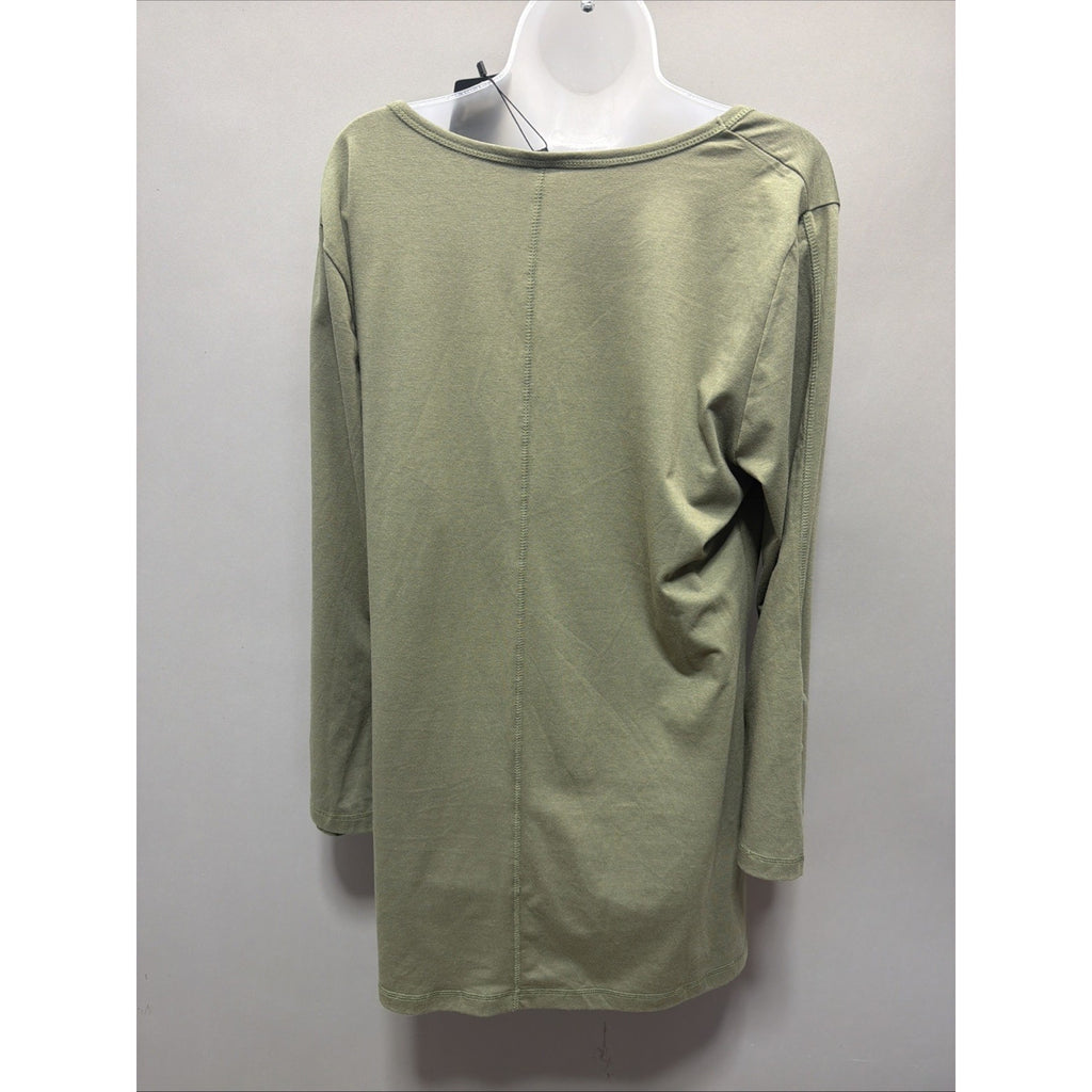 NOELLE Womens Size XXL Moss Green Soft Stretch Knit Scoop Neck Tunic Top New