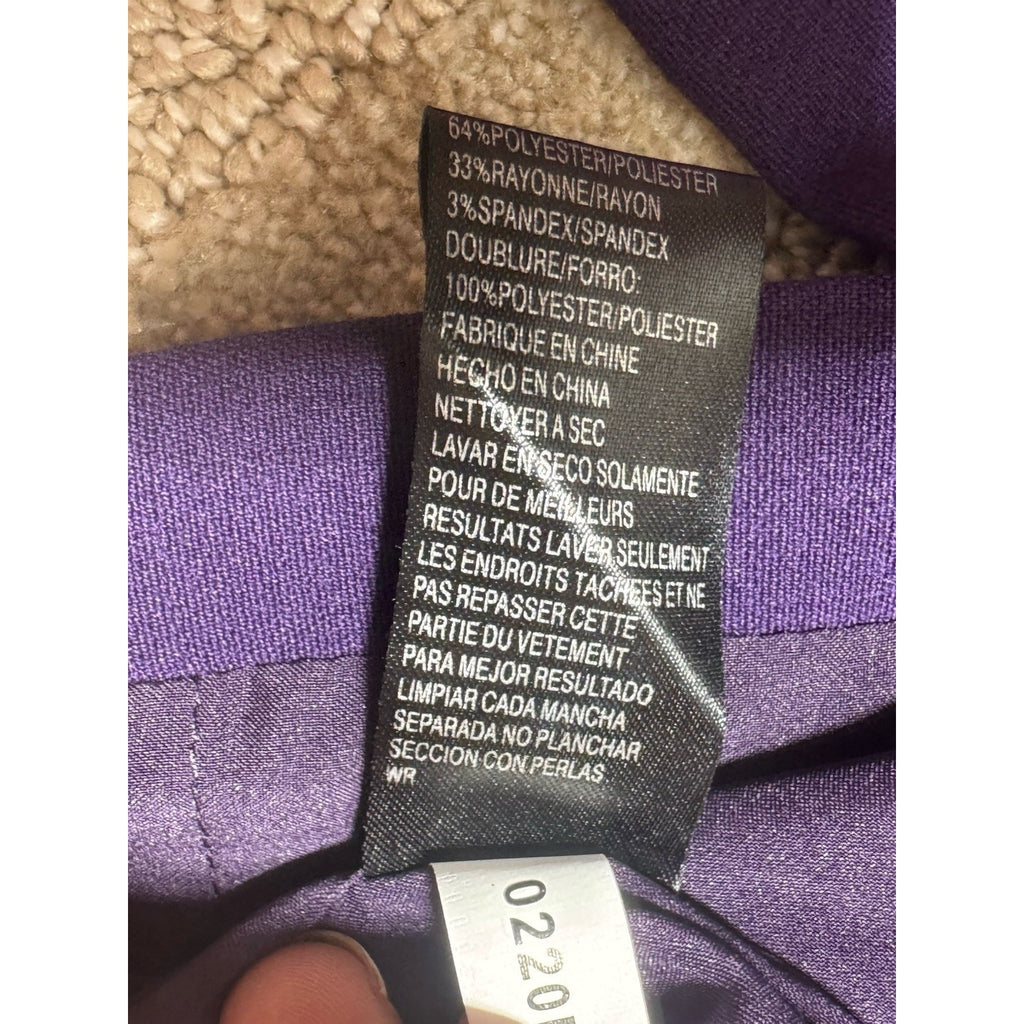 Tahari Arthur S. Levine Purple Sheath Dress Size 6 Embellished Neck Career NWT