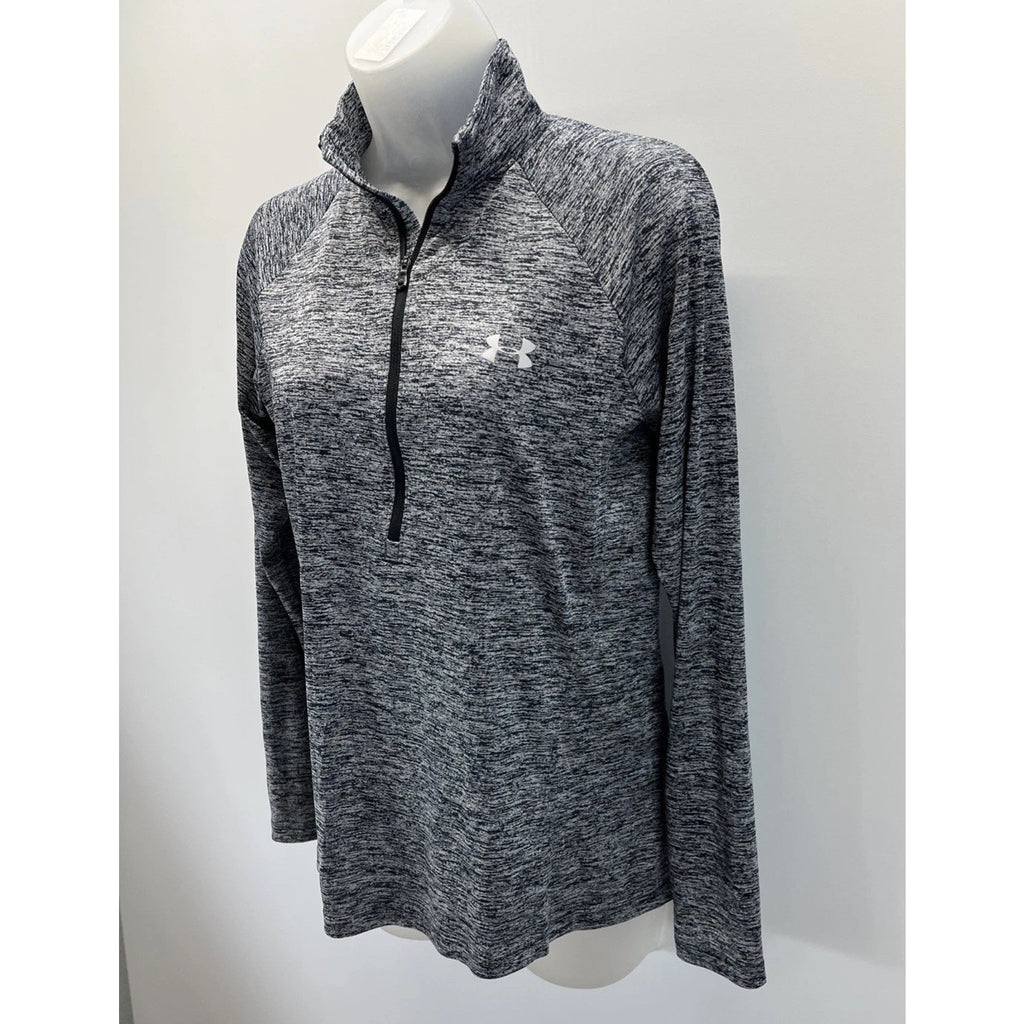 Under Armour Tech 1/2 Zip Twist Pullover Womens Size M Gray Long Sleeve Light