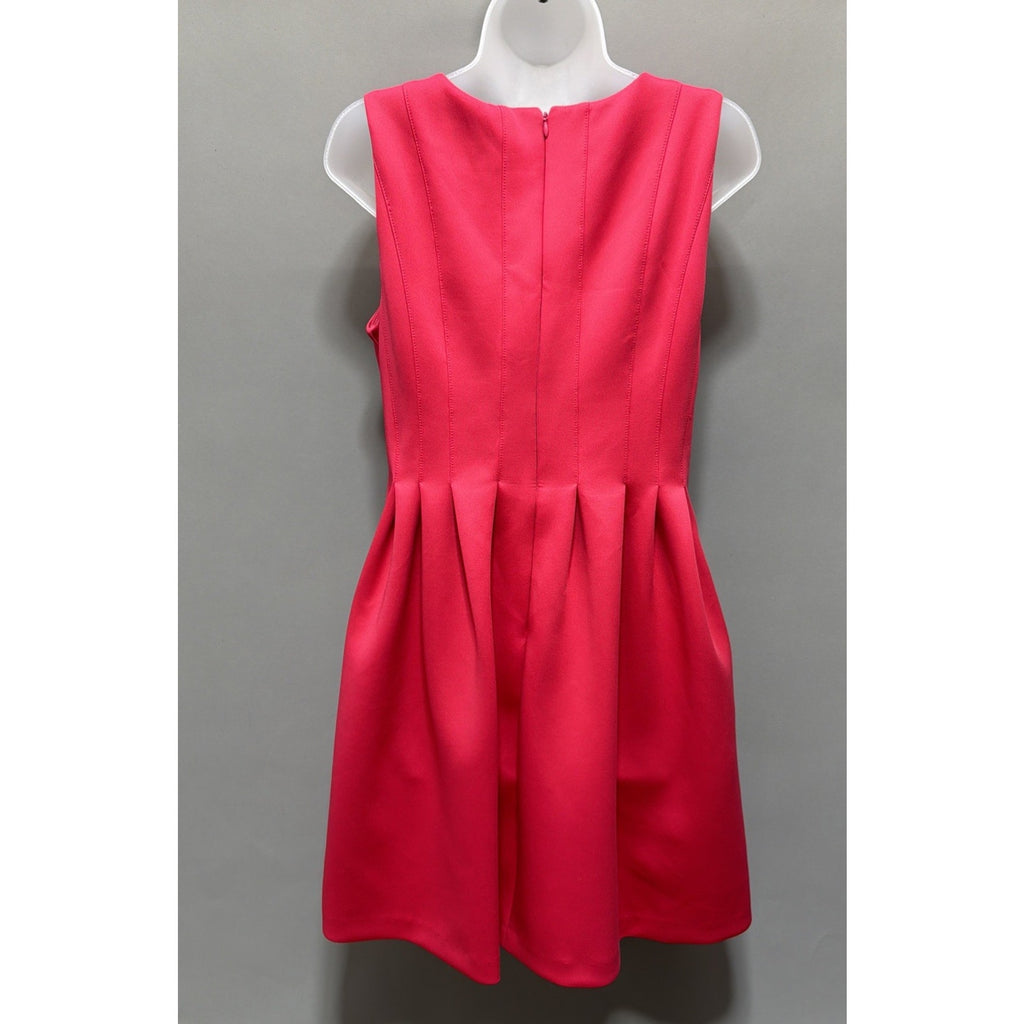 Calvin Klein Pink Fit Flare Dress Petite 12 Sleeveless Barbiecore Career Cocktai