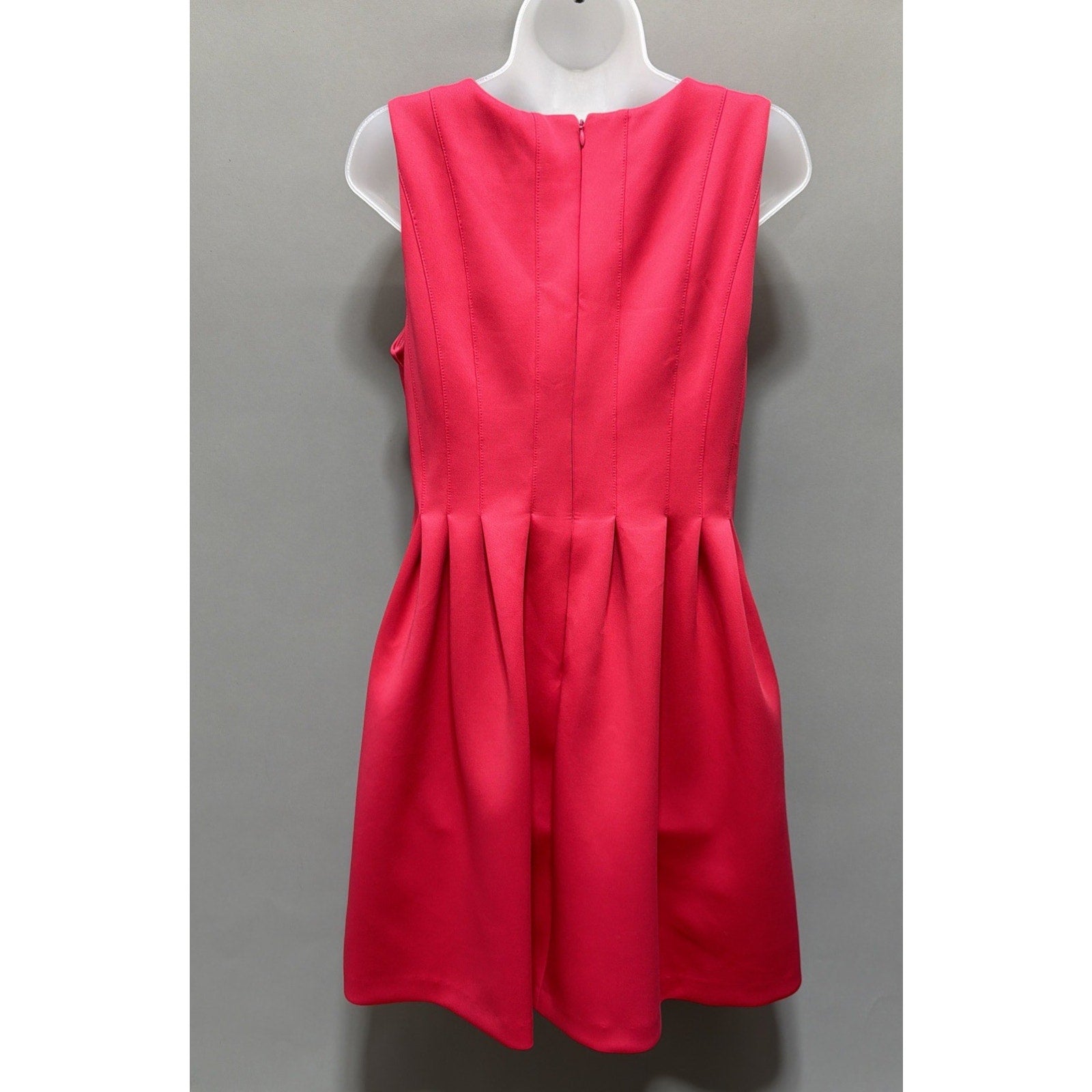 Calvin Klein Pink Fit Flare Dress Petite 12 Sleeveless Barbiecore Career Cocktai