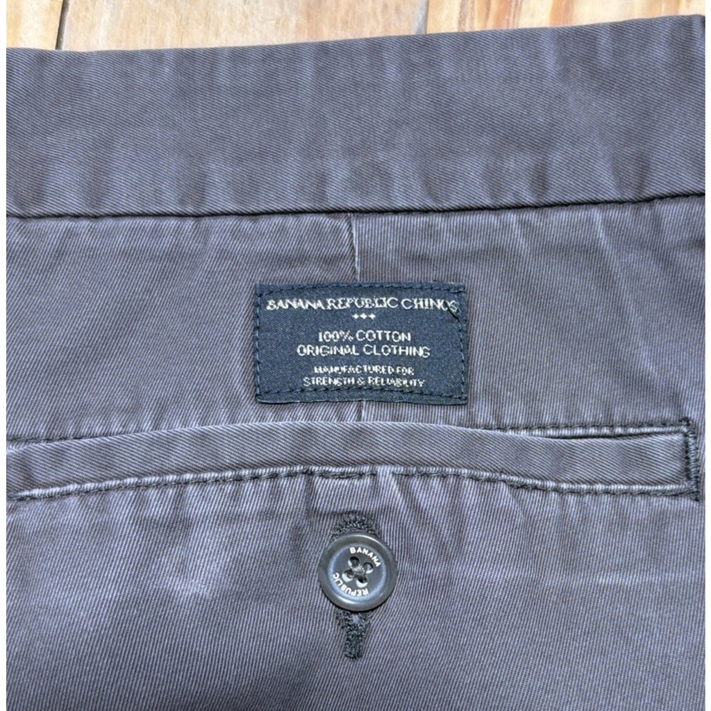 Banana Republic Chino Dawson Pants Men’s Flat Front Performance Brown Size 34x30