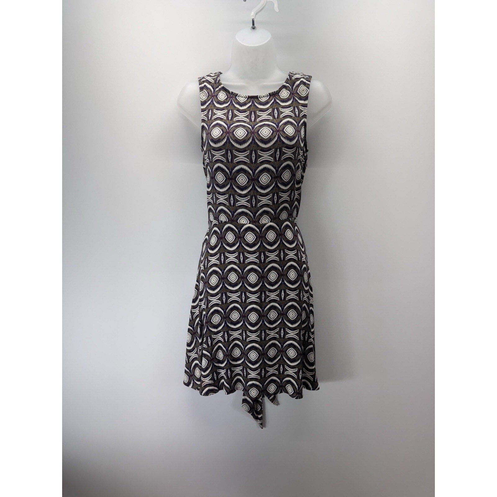 H &M Geometric Design Brown Ivory Tied Back Women’s Size 2 New With Tags