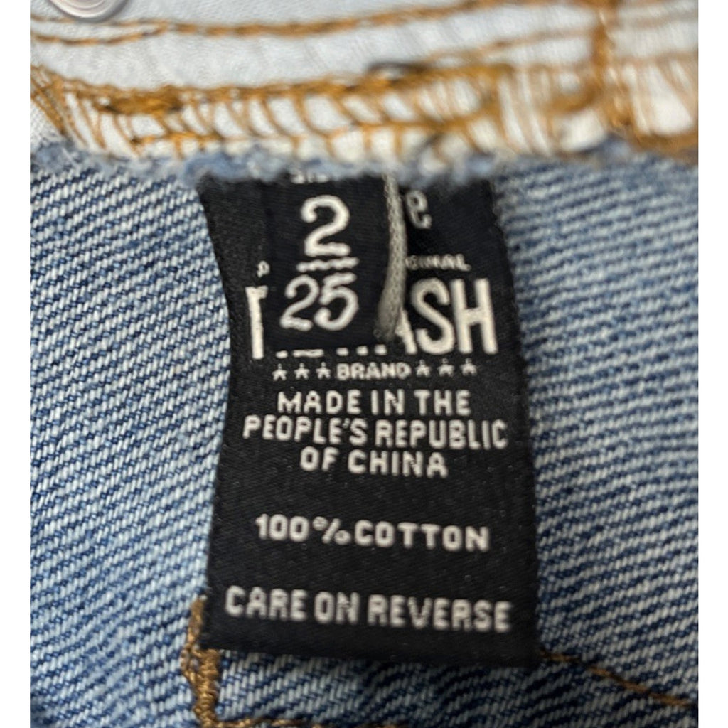 Rewash Women's Denim Skirt Ripped Distressed Cut-Off Raw Hem Cotton Sz. 2/25
