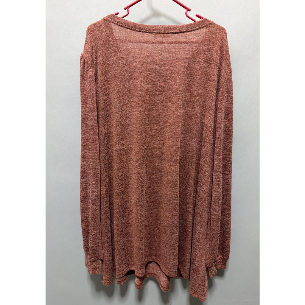 BloomChic Plus Size 28 Rustic Heather Top Balloon Sleeve