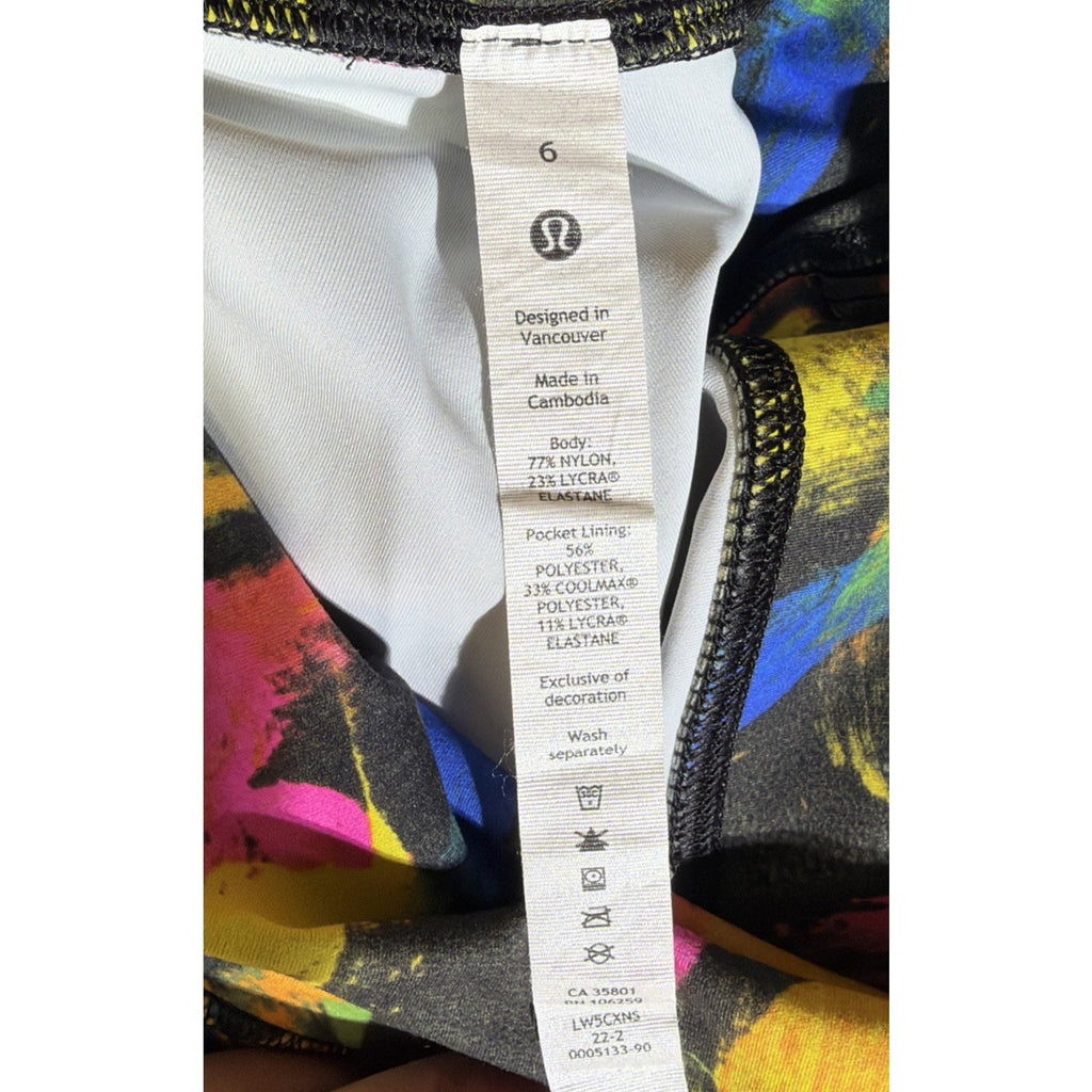 Lululemon Wunder Train HR Tight 25”UNBM Undertone Black Multi Wmns Size 6