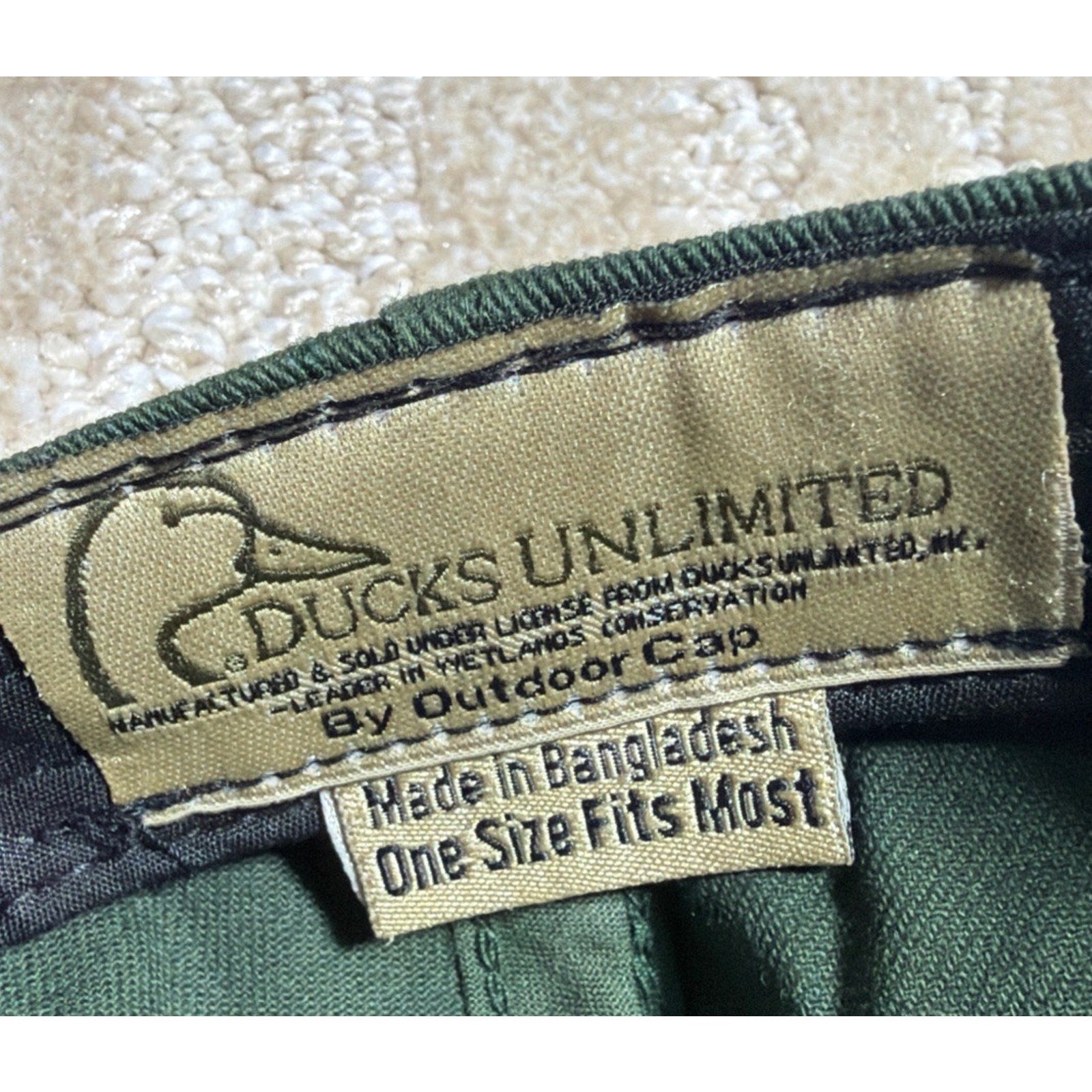 DUCKS UNLIMITED Hunter Green Adjustable Outdoor Cap Hat Vintage Logo OSFM