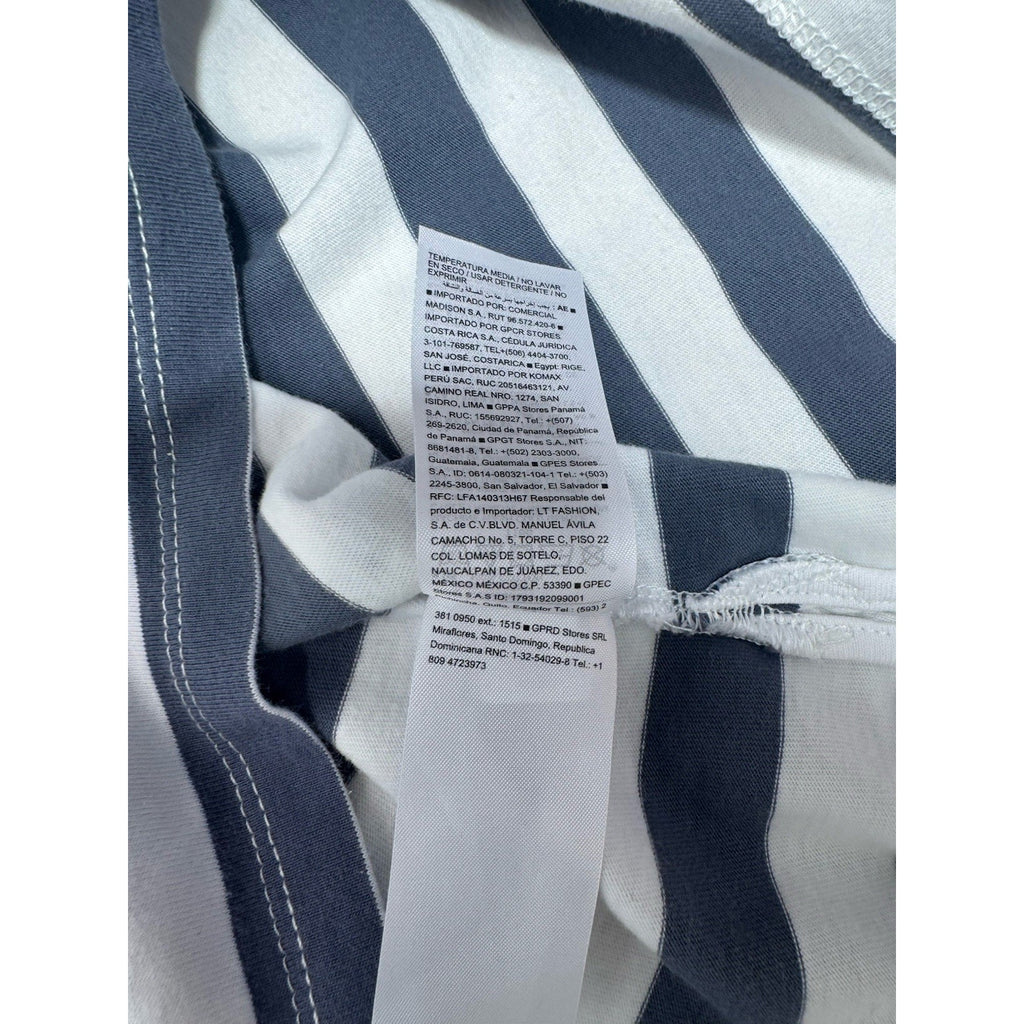 Old Navy Crew-Neck Mini T-Shirt Dress Navy Blue White Striped Women’s Size M