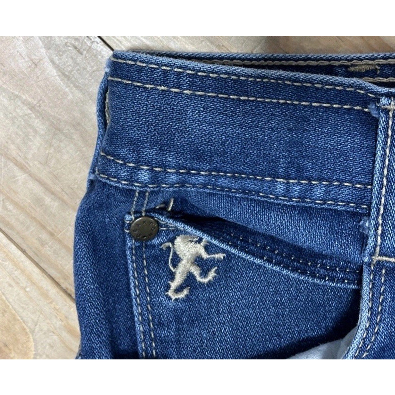 Vintage Braxton Womens Blue High-Waisted Straight-Leg Denim Jeans Size 25x29