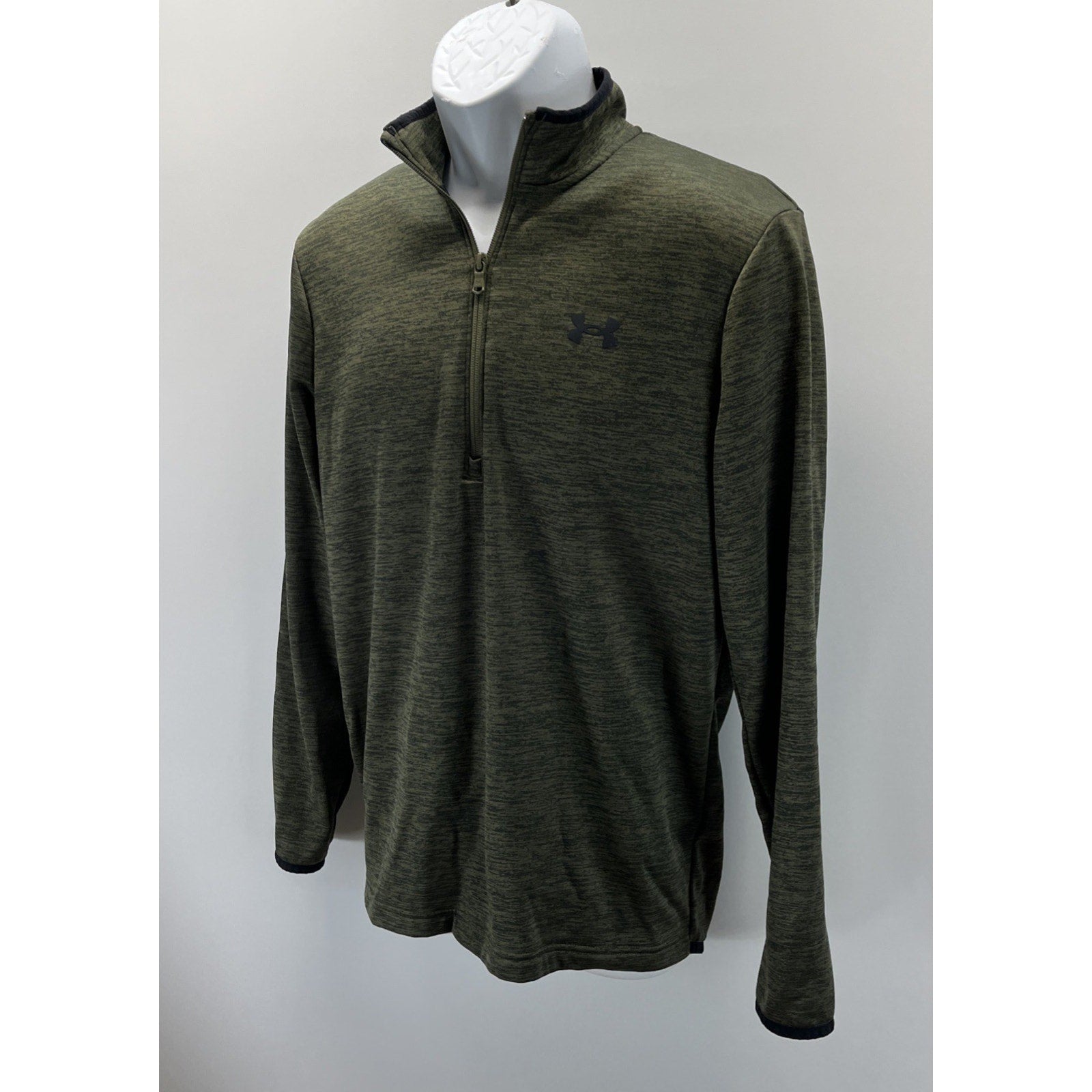 Under Armour CG Fleece Men's Small 1/2 Zip Green Long Sleeve Activewear Top